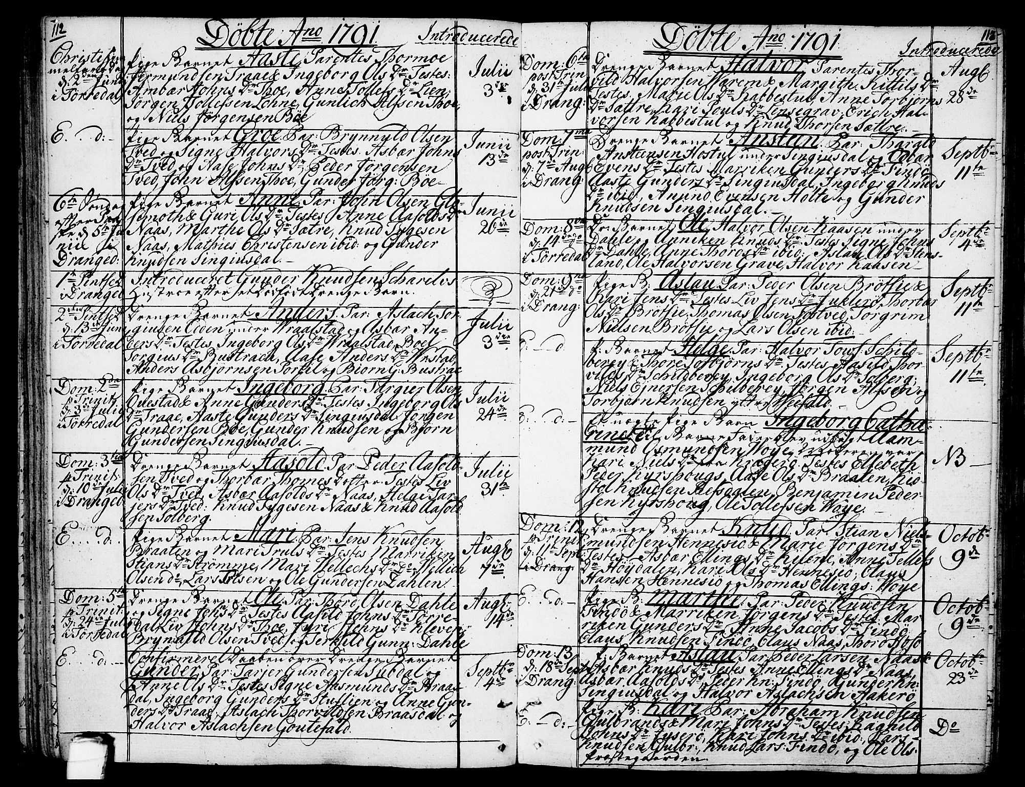 Drangedal kirkebøker, SAKO/A-258/F/Fa/L0003: Parish register (official) no. 3, 1768-1814, p. 112-113