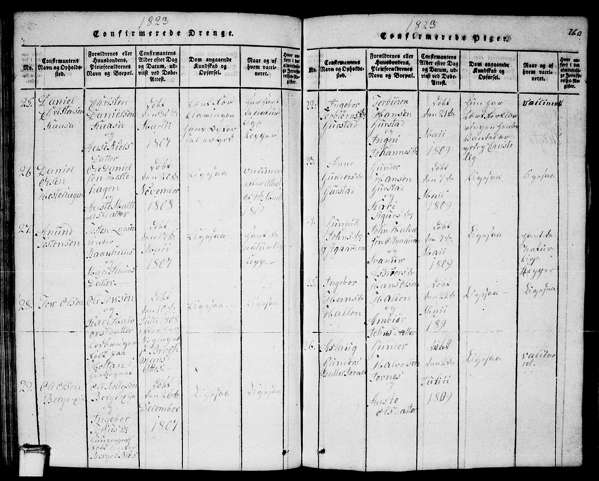 Sauherad kirkebøker, AV/SAKO-A-298/F/Fa/L0005: Parish register (official) no. I 5, 1815-1829, p. 260