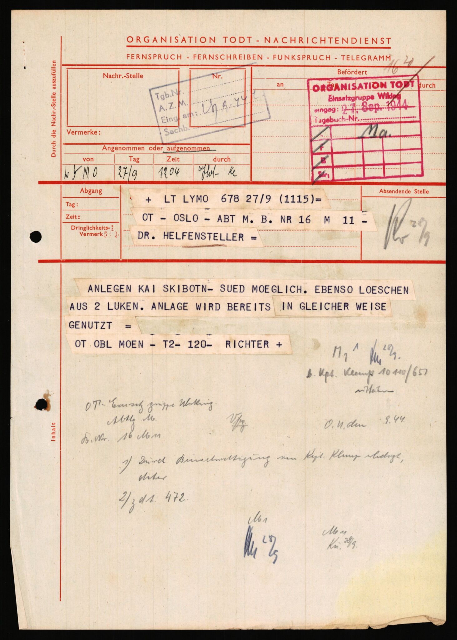 Tyske arkiver, Organisation Todt (OT), Einsatzgruppe Wiking, AV/RA-RAFA-2188/1/E/E6/E6a/L0008: 4. Oberbauleitung Narvik: Arkivkode 451-483, 1940-1945, p. 115