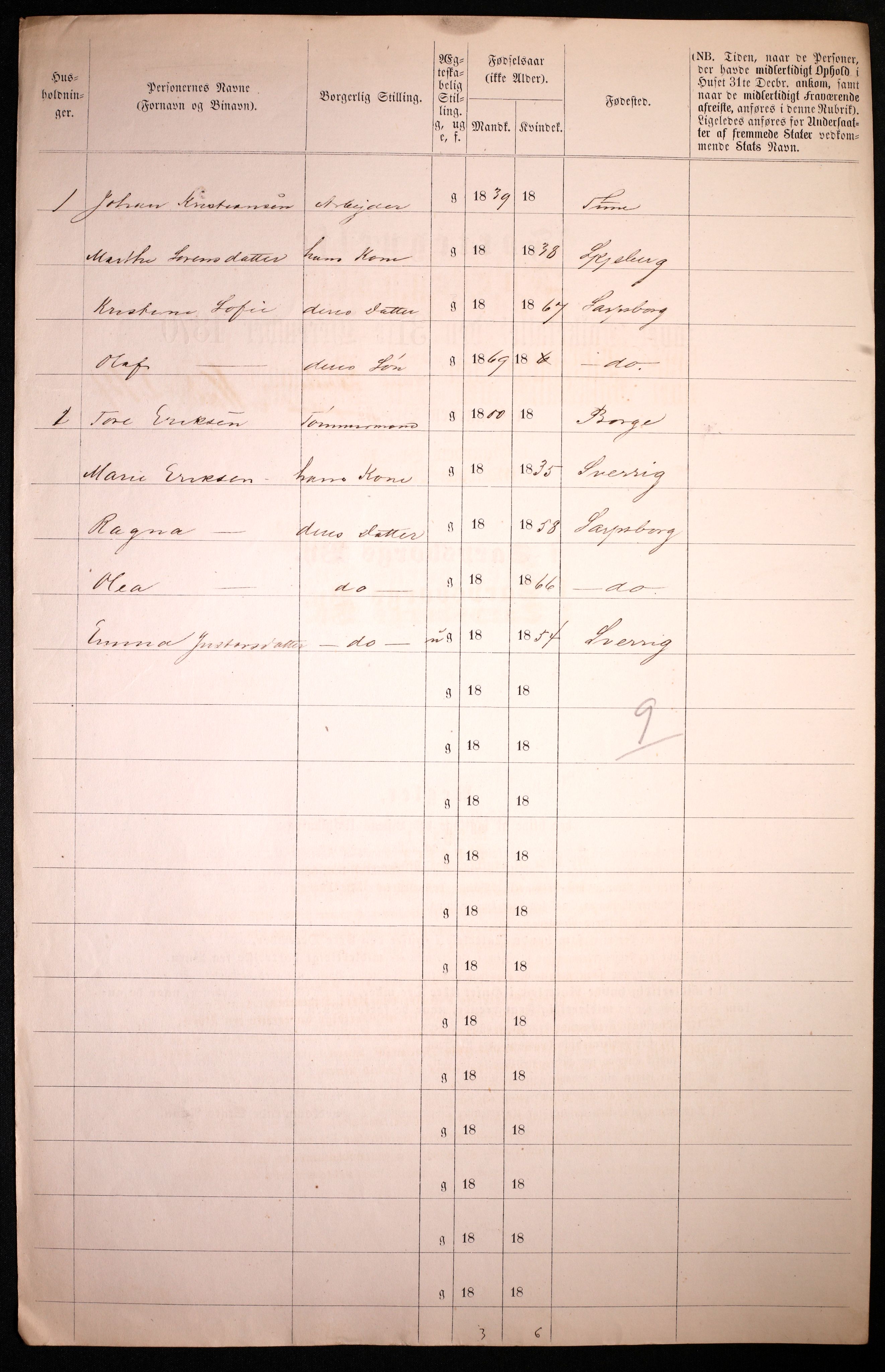 RA, 1870 census for 0102 Sarpsborg, 1870, p. 360