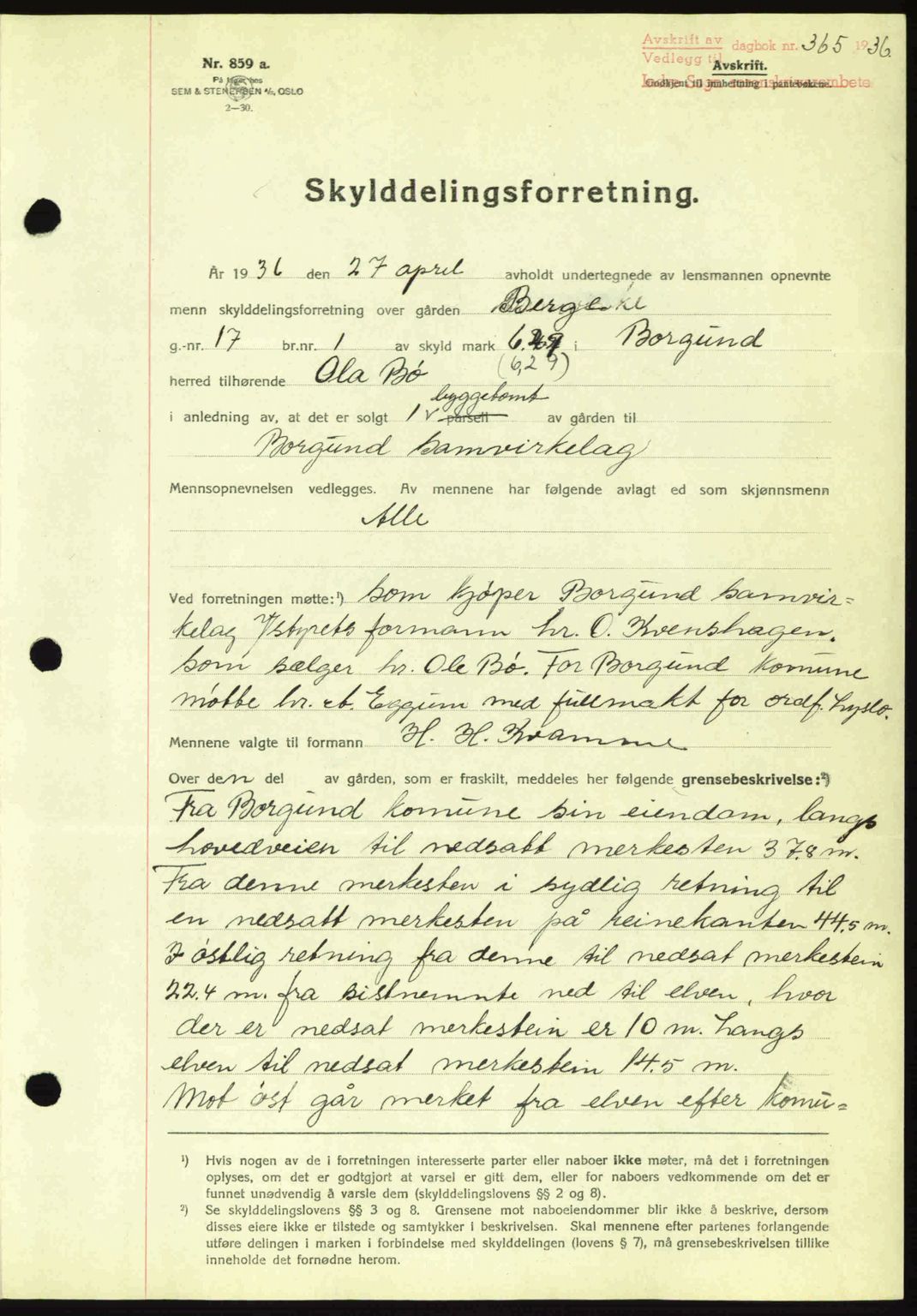 Indre Sogn tingrett, SAB/A-3301/1/G/Gb/Gba/L0030: Mortgage book no. 30, 1935-1937, Deed date: 29.04.1936