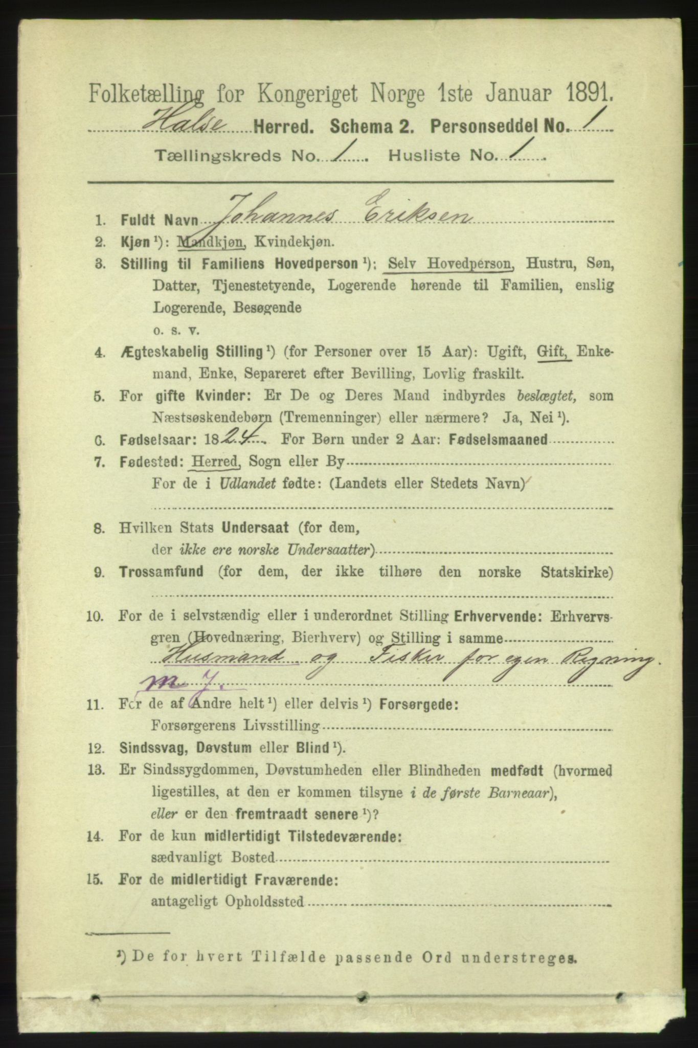 RA, 1891 census for 1571 Halsa, 1891, p. 54