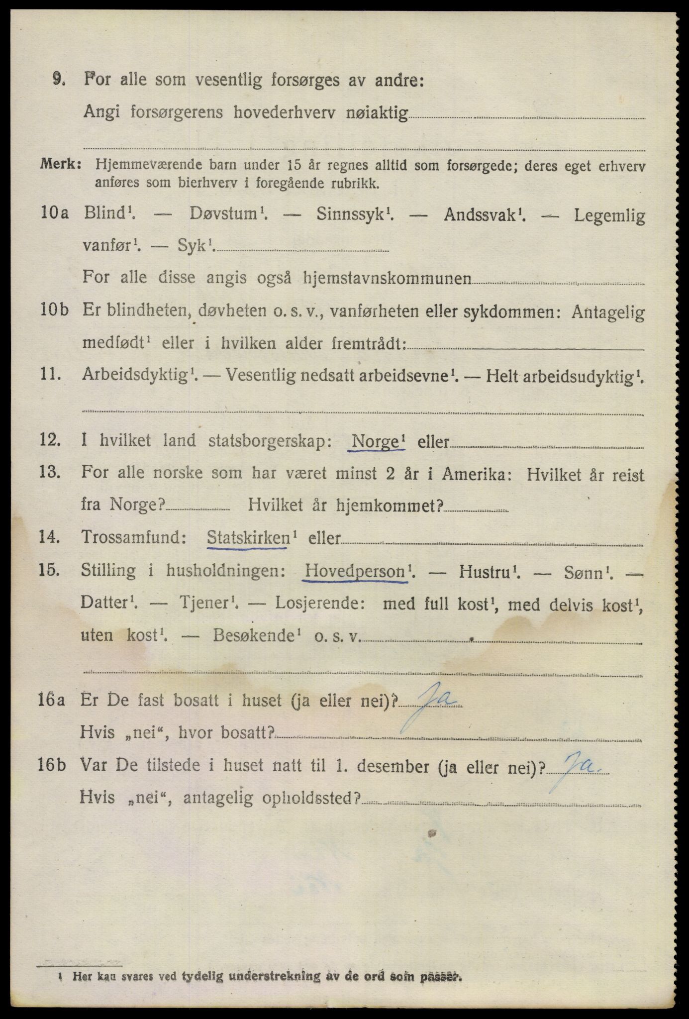 SAO, 1920 census for Nes, 1920, p. 5785