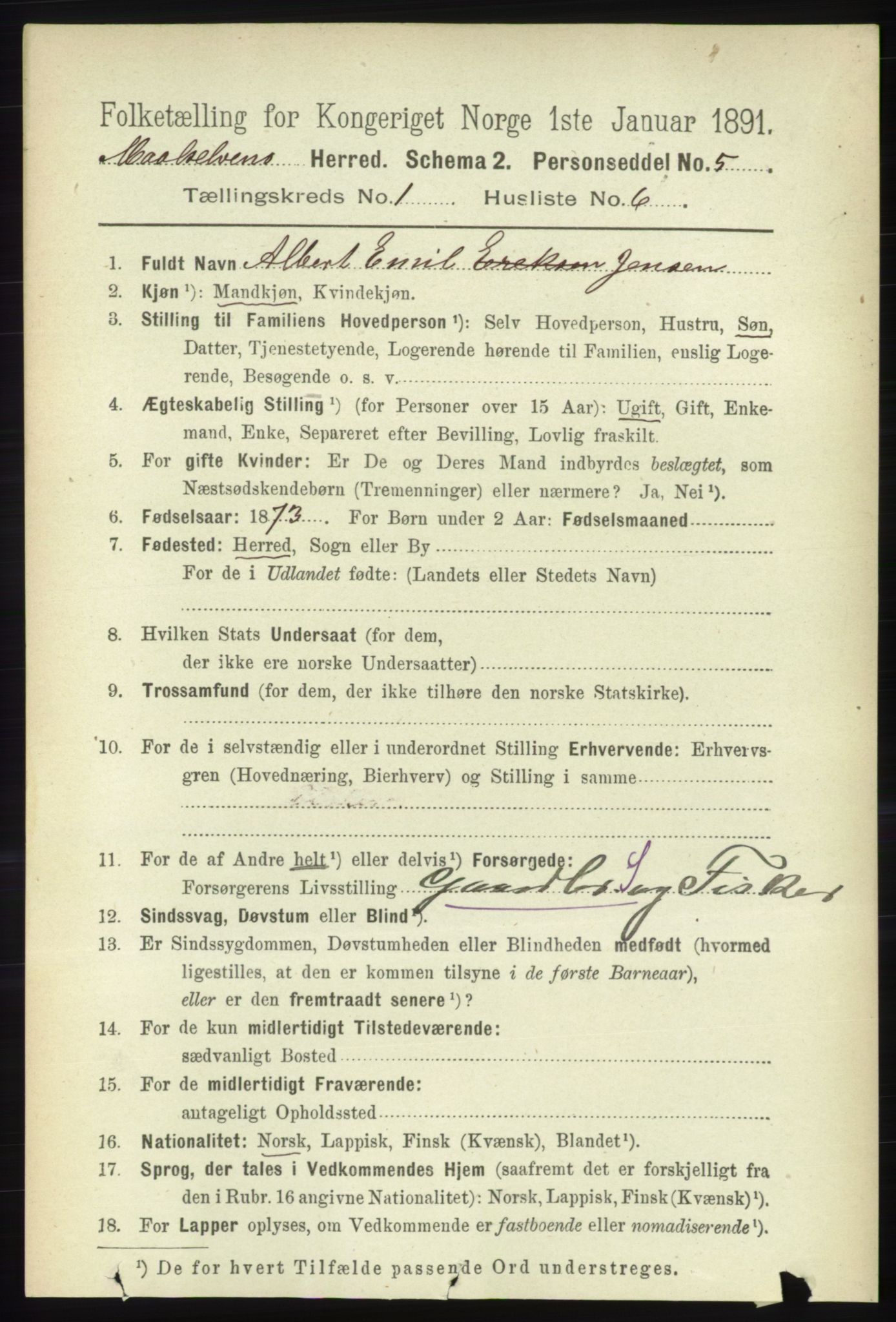 RA, 1891 census for 1924 Målselv, 1891, p. 102