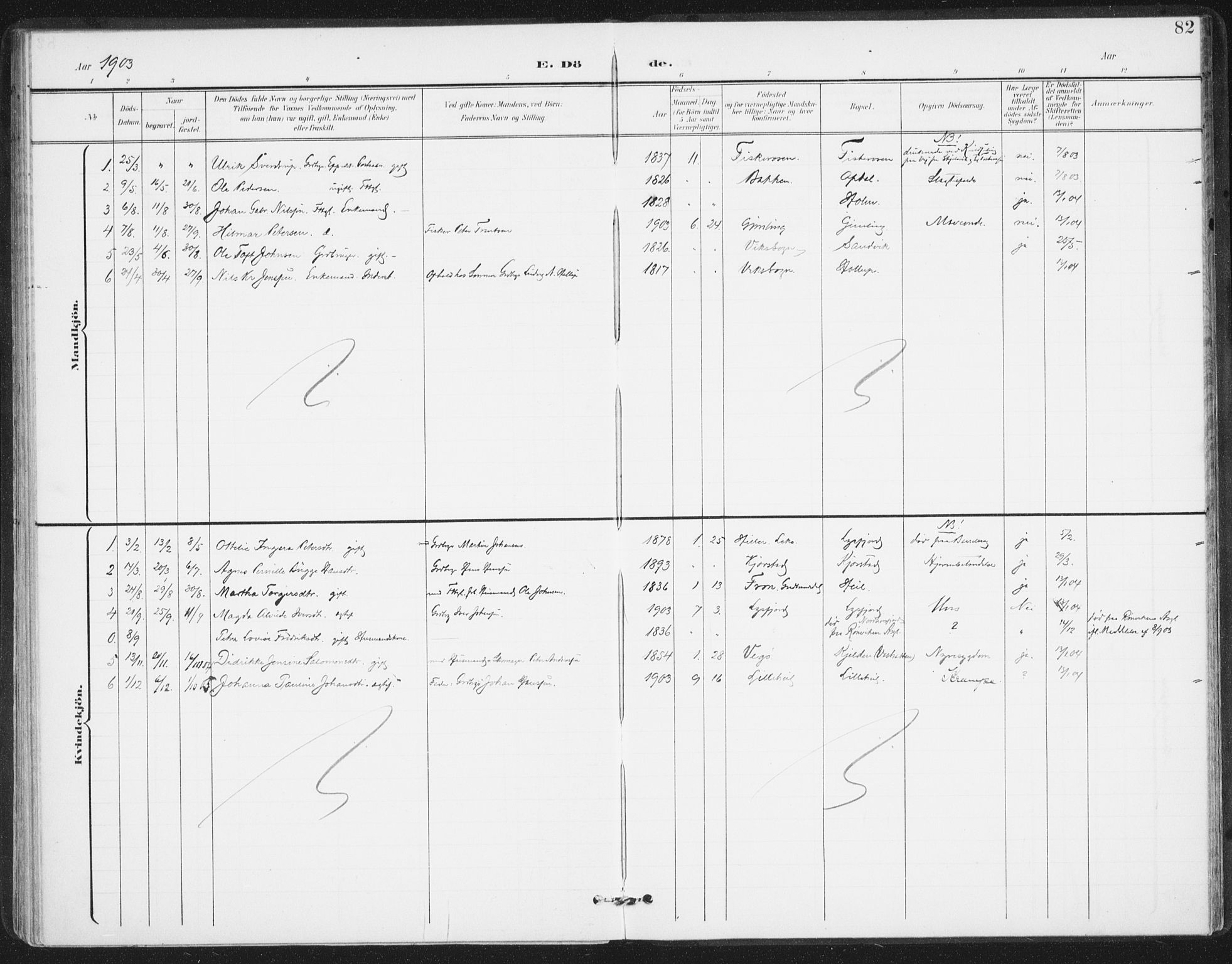 Ministerialprotokoller, klokkerbøker og fødselsregistre - Nordland, SAT/A-1459/811/L0167: Parish register (official) no. 811A04, 1899-1913, p. 82