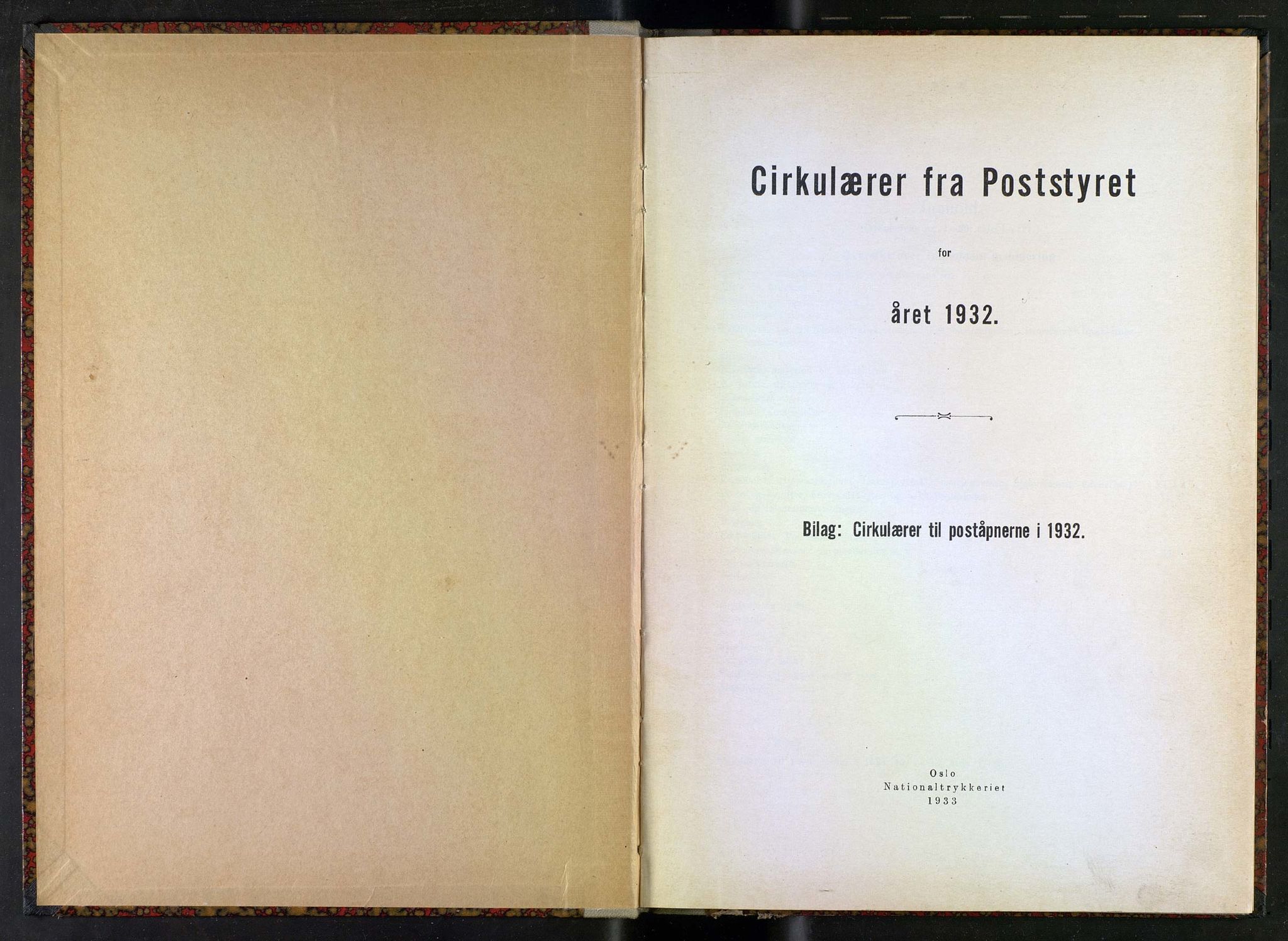 Norges Postmuseums bibliotek, NOPO/-/-/-: Sirkulærer fra Poststyret, 1932