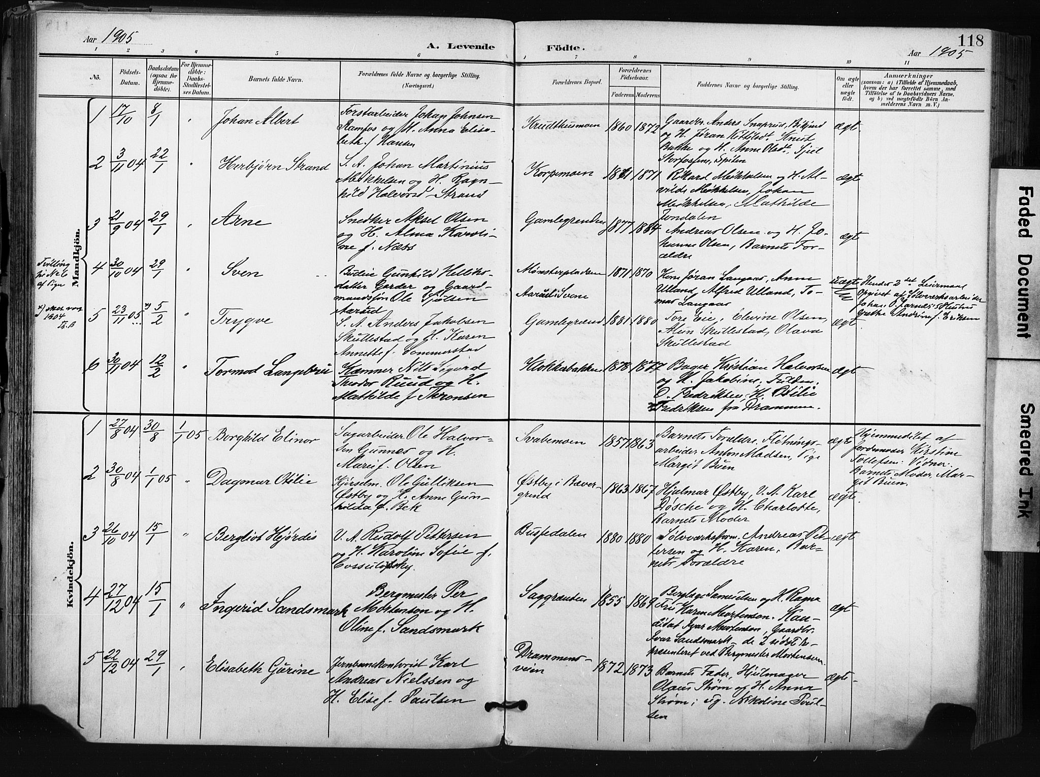 Kongsberg kirkebøker, AV/SAKO-A-22/F/Fb/L0003: Parish register (official) no. II 3, 1896-1905, p. 118