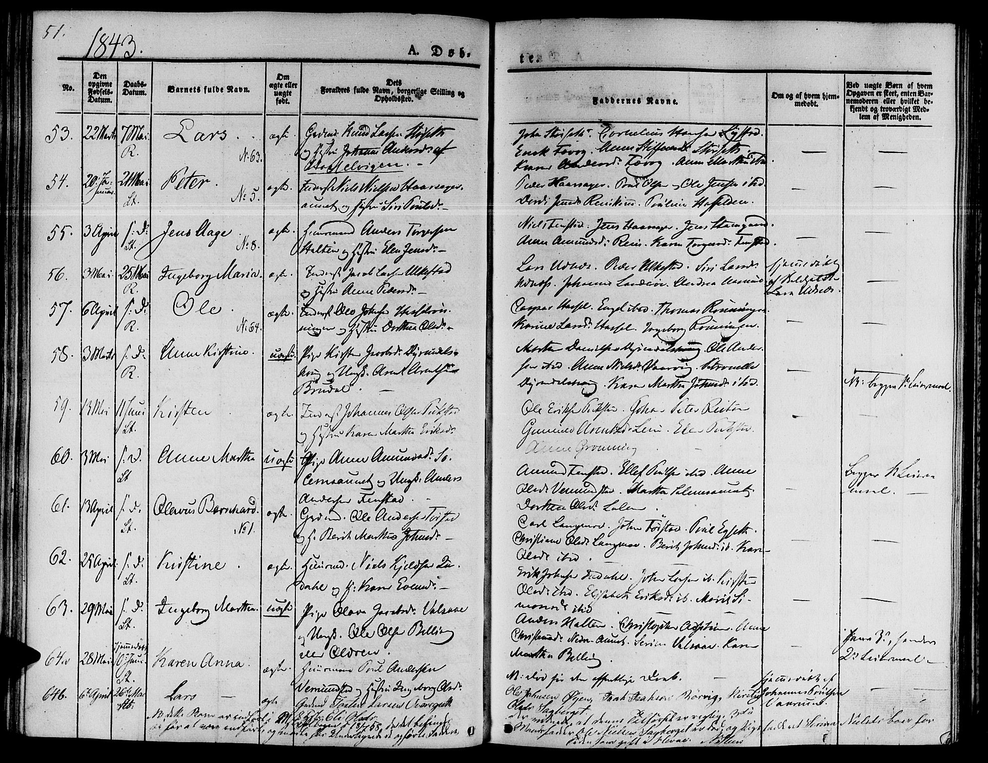 Ministerialprotokoller, klokkerbøker og fødselsregistre - Sør-Trøndelag, SAT/A-1456/646/L0610: Parish register (official) no. 646A08, 1837-1847, p. 51