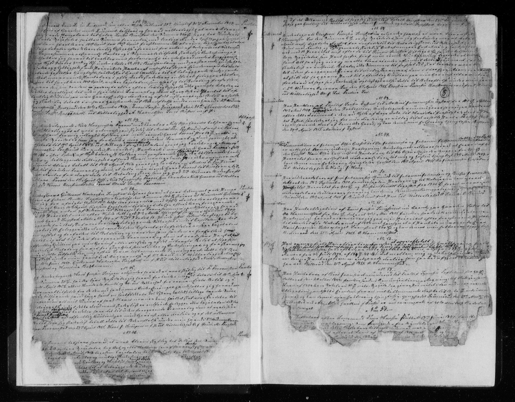 Toten tingrett, AV/SAH-TING-006/H/Hb/Hba/L0009a: Mortgage book no. 9a, 1851-1854, p. 5