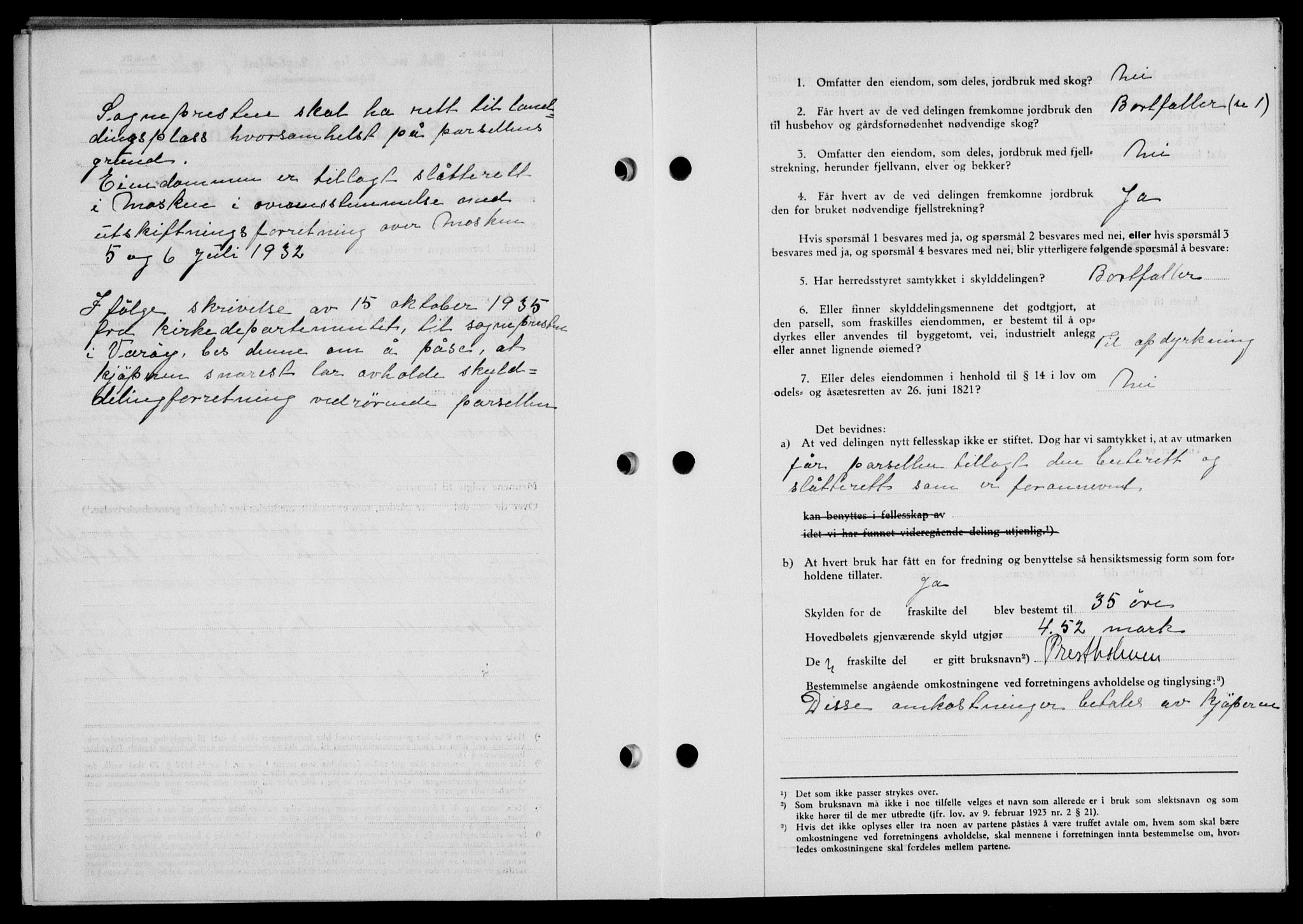 Lofoten sorenskriveri, SAT/A-0017/1/2/2C/L0033b: Mortgage book no. 33b, 1936-1936, Diary no: : 1030/1936