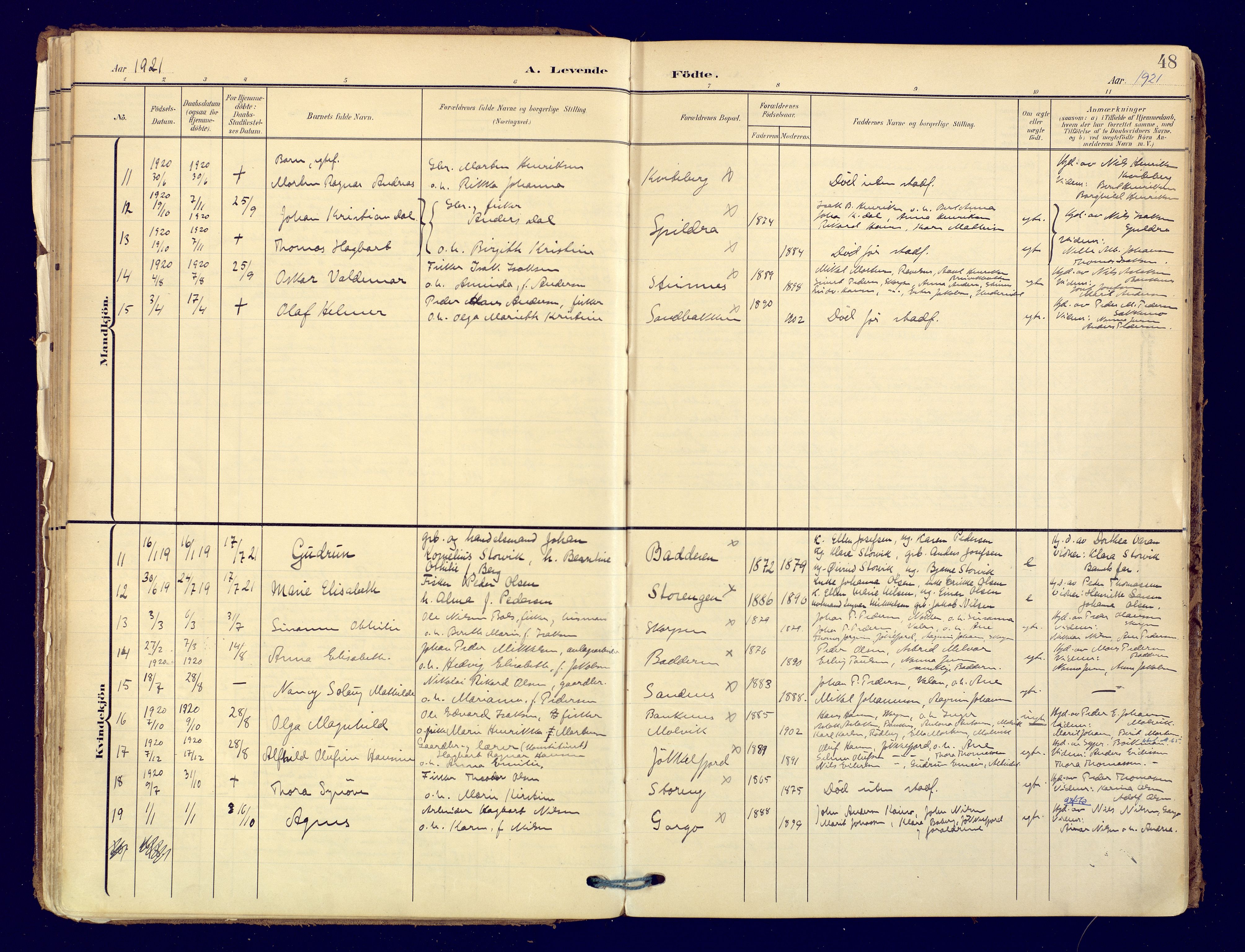 Skjervøy sokneprestkontor, SATØ/S-1300/H/Ha/Haa: Parish register (official) no. 19, 1908-1936, p. 48