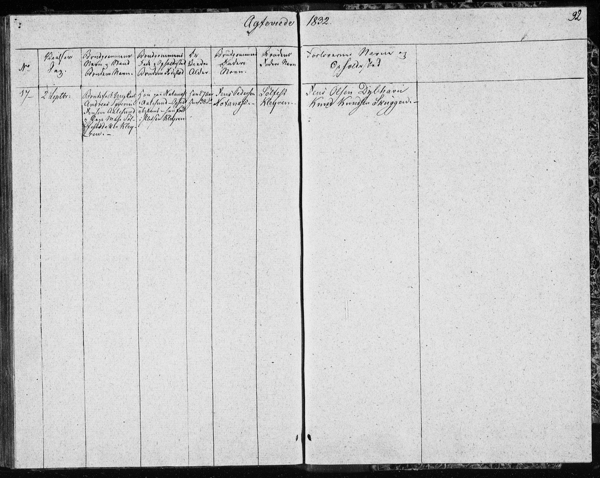 Ministerialprotokoller, klokkerbøker og fødselsregistre - Møre og Romsdal, AV/SAT-A-1454/528/L0413: Curate's parish register no. 528B01, 1828-1832, p. 92