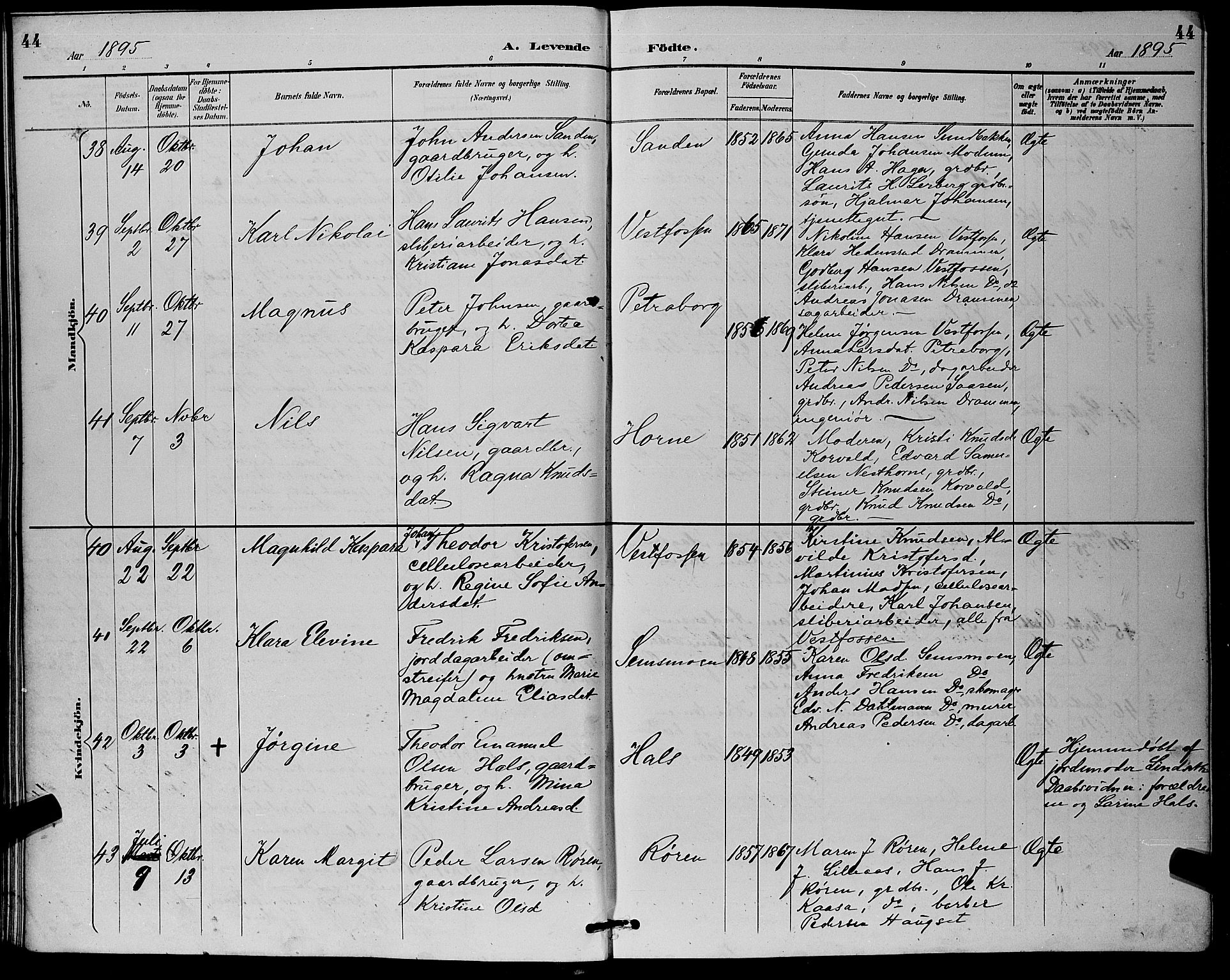 Eiker kirkebøker, AV/SAKO-A-4/G/Ga/L0007: Parish register (copy) no. I 7, 1893-1902, p. 44