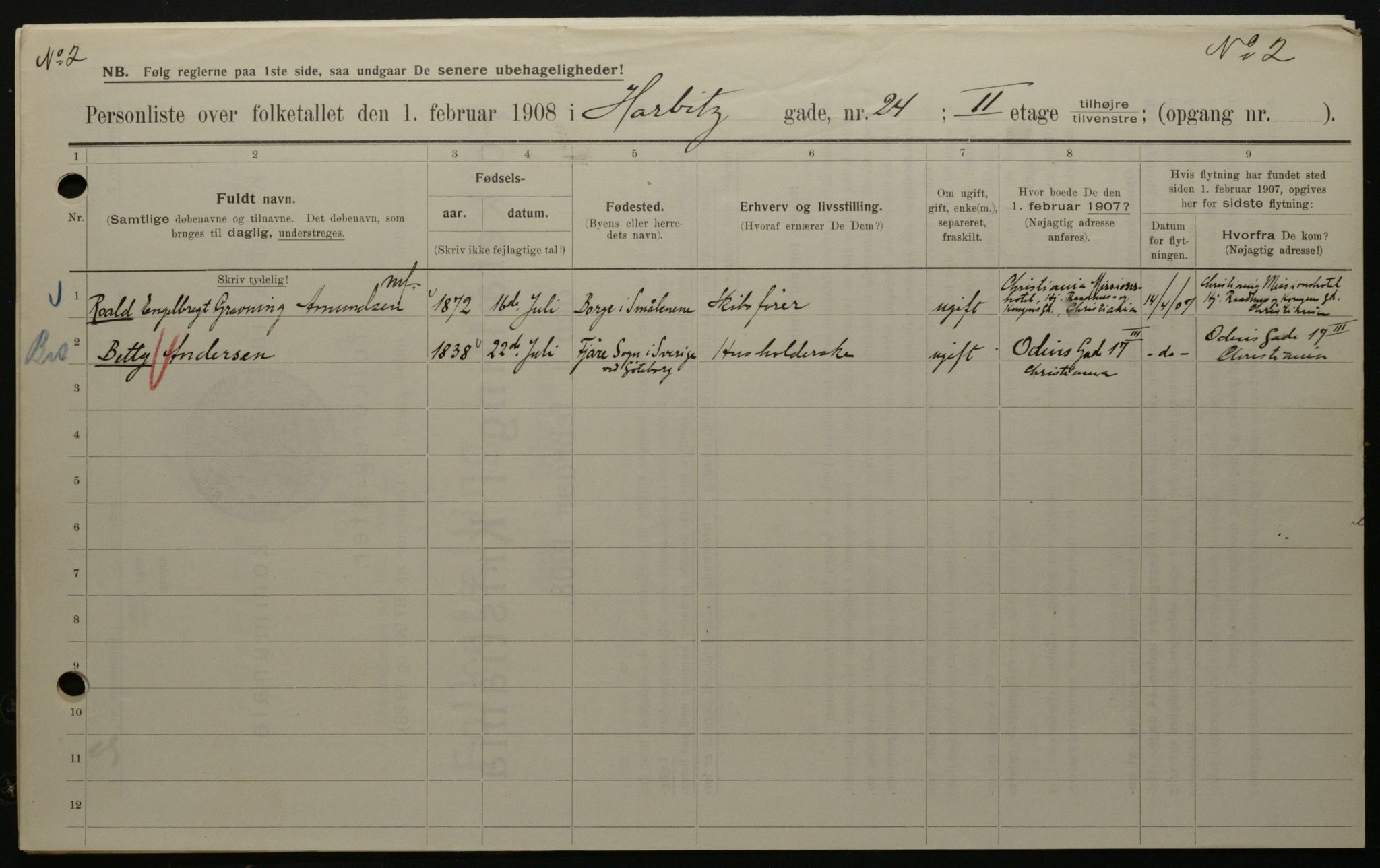 OBA, Municipal Census 1908 for Kristiania, 1908, p. 72801