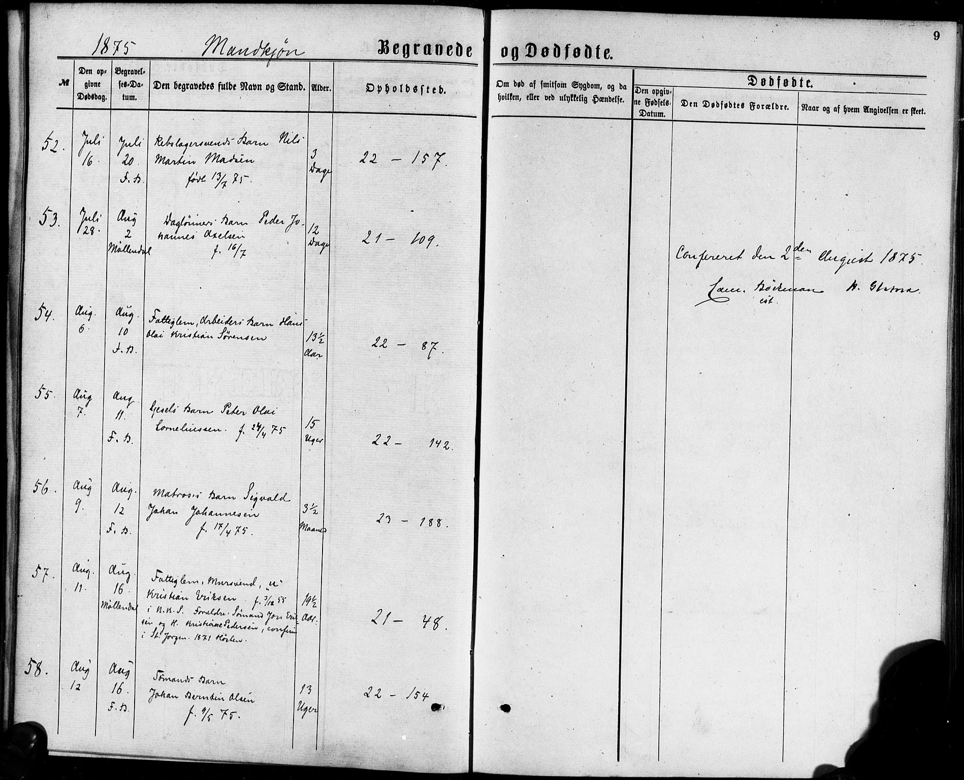 Korskirken sokneprestembete, AV/SAB-A-76101/H/Haa/L0046: Parish register (official) no. E 4, 1875-1883, p. 9