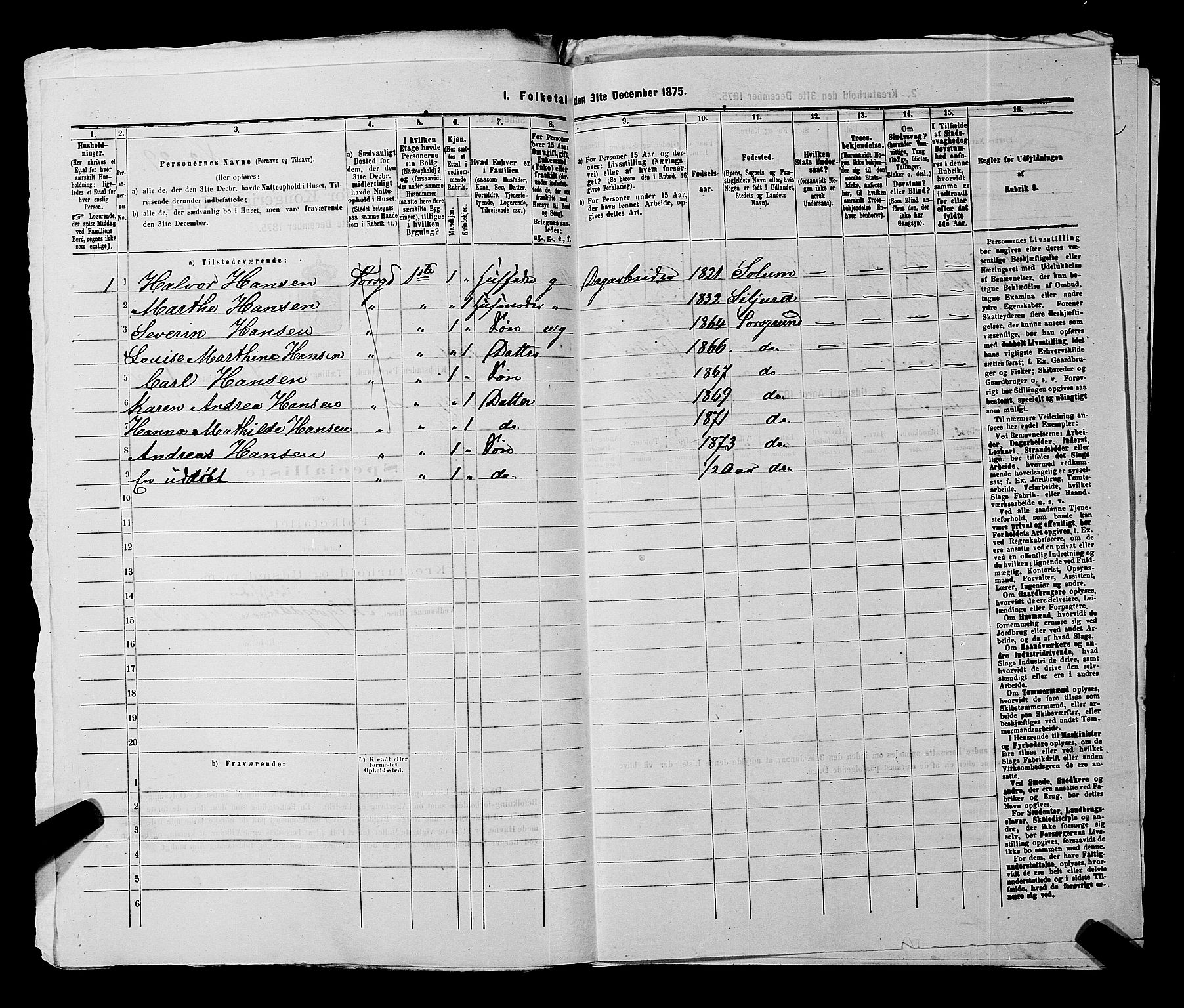 SAKO, 1875 census for 0805P Porsgrunn, 1875, p. 1004