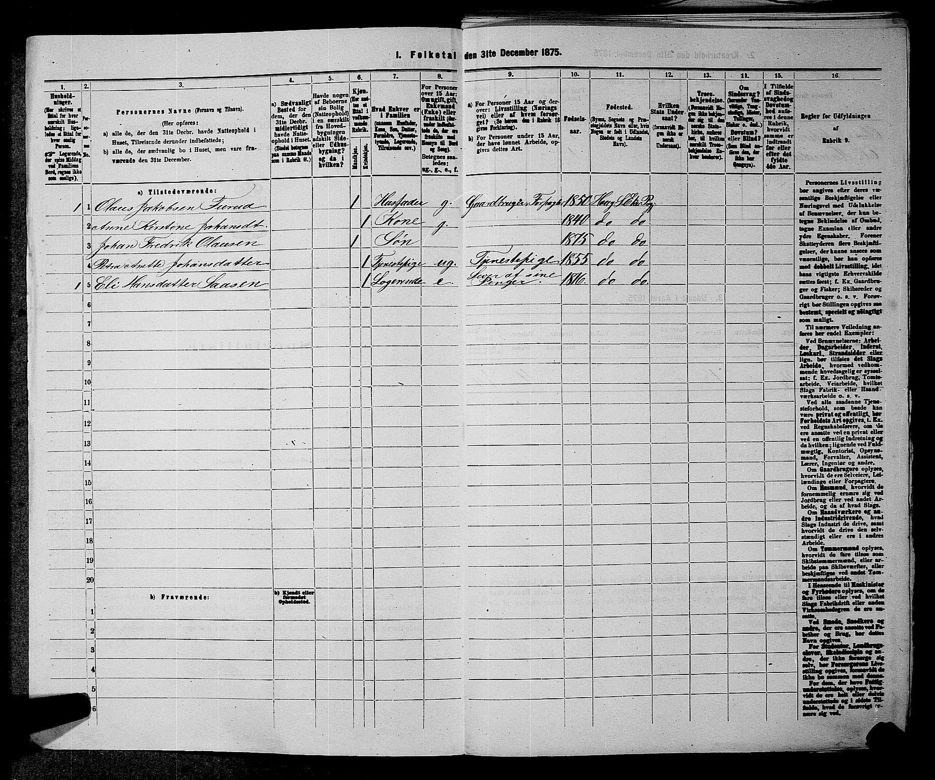 SAKO, 1875 census for 0624P Eiker, 1875, p. 722