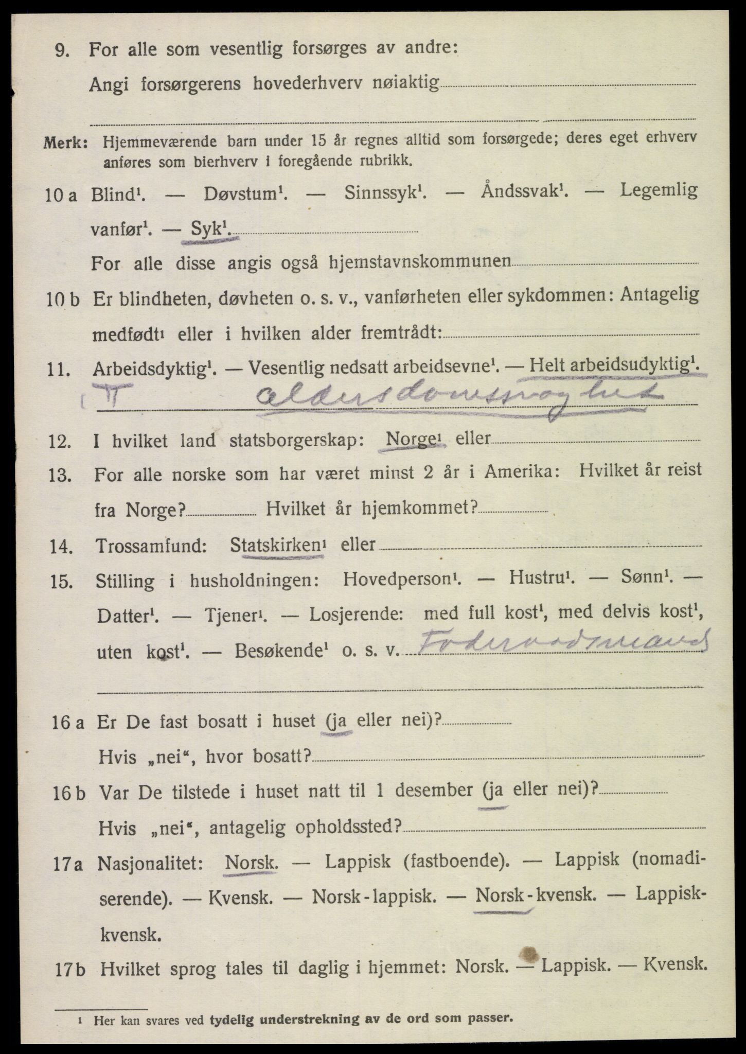 SAT, 1920 census for Sparbu, 1920, p. 6858