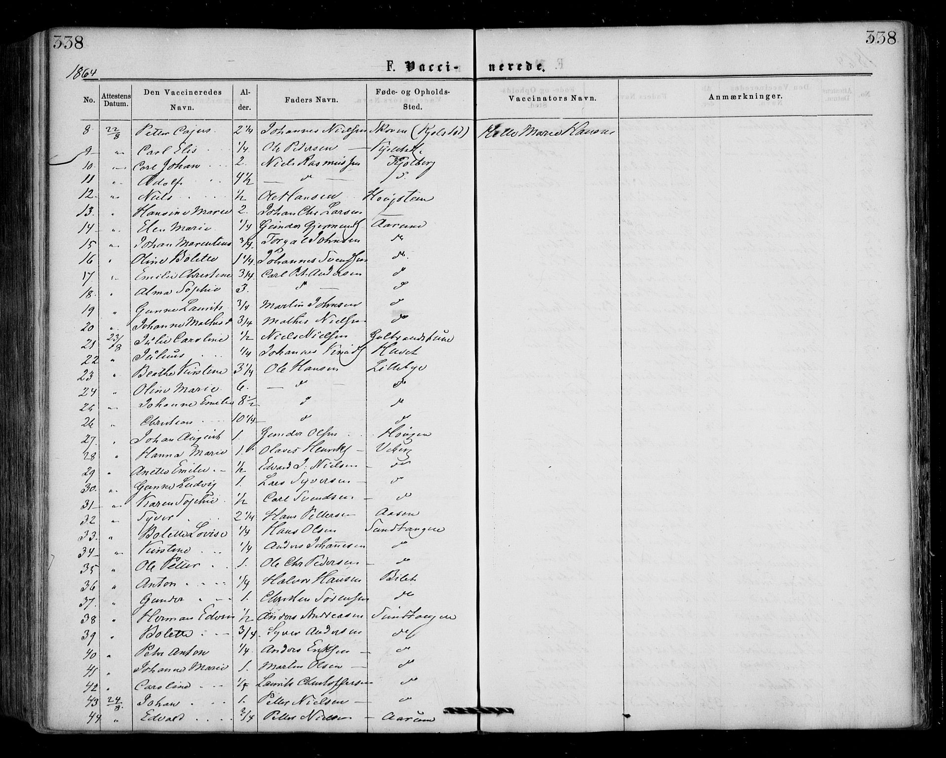 Borge prestekontor Kirkebøker, AV/SAO-A-10903/F/Fa/L0006: Parish register (official) no. I 6, 1861-1874, p. 338