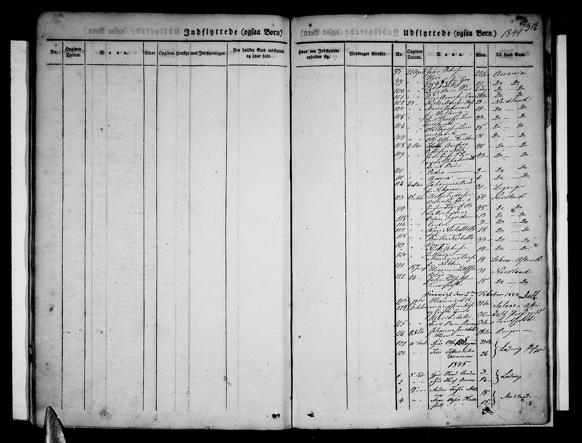 Vik sokneprestembete, AV/SAB-A-81501/H/Haa/Haaa/L0007: Parish register (official) no. A 7, 1831-1845, p. 312