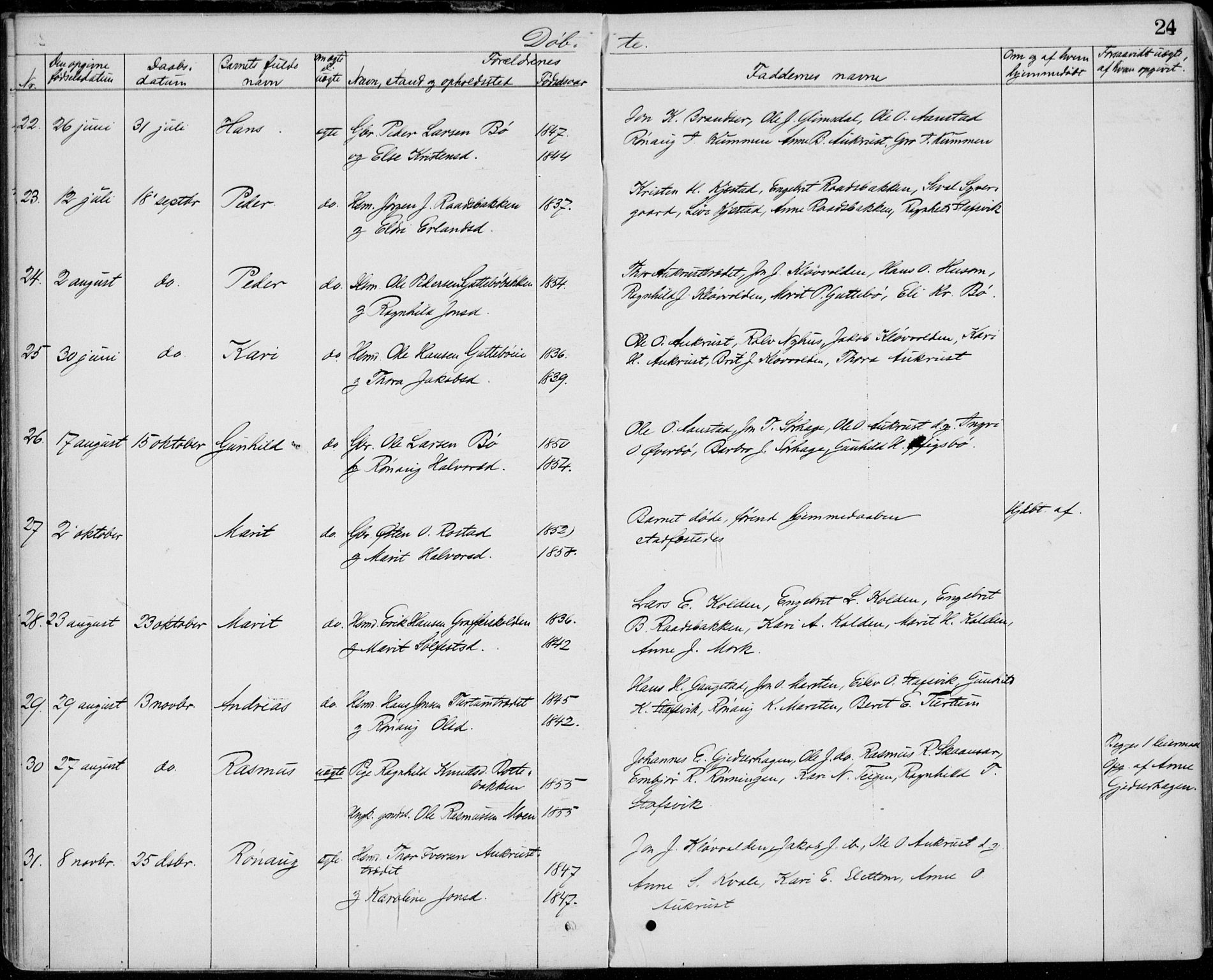 Lom prestekontor, AV/SAH-PREST-070/L/L0013: Parish register (copy) no. 13, 1874-1938, p. 24