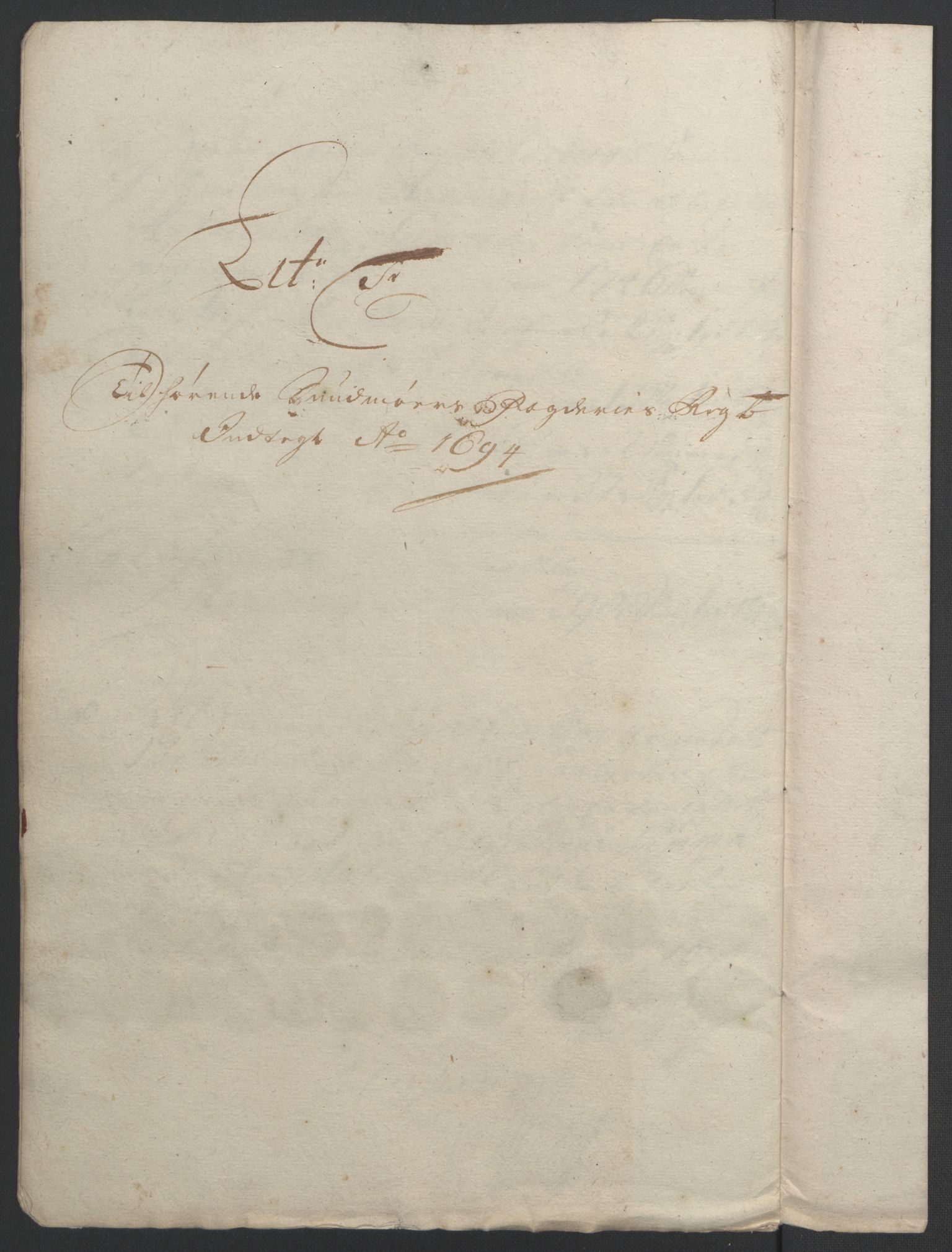 Rentekammeret inntil 1814, Reviderte regnskaper, Fogderegnskap, AV/RA-EA-4092/R54/L3555: Fogderegnskap Sunnmøre, 1694-1695, p. 155