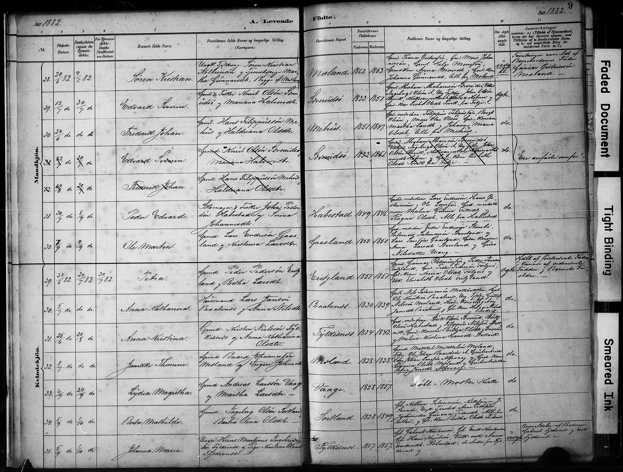 Finnås sokneprestembete, AV/SAB-A-99925/H/Ha/Hab/Habb/L0003: Parish register (copy) no. B 3, 1882-1897, p. 9