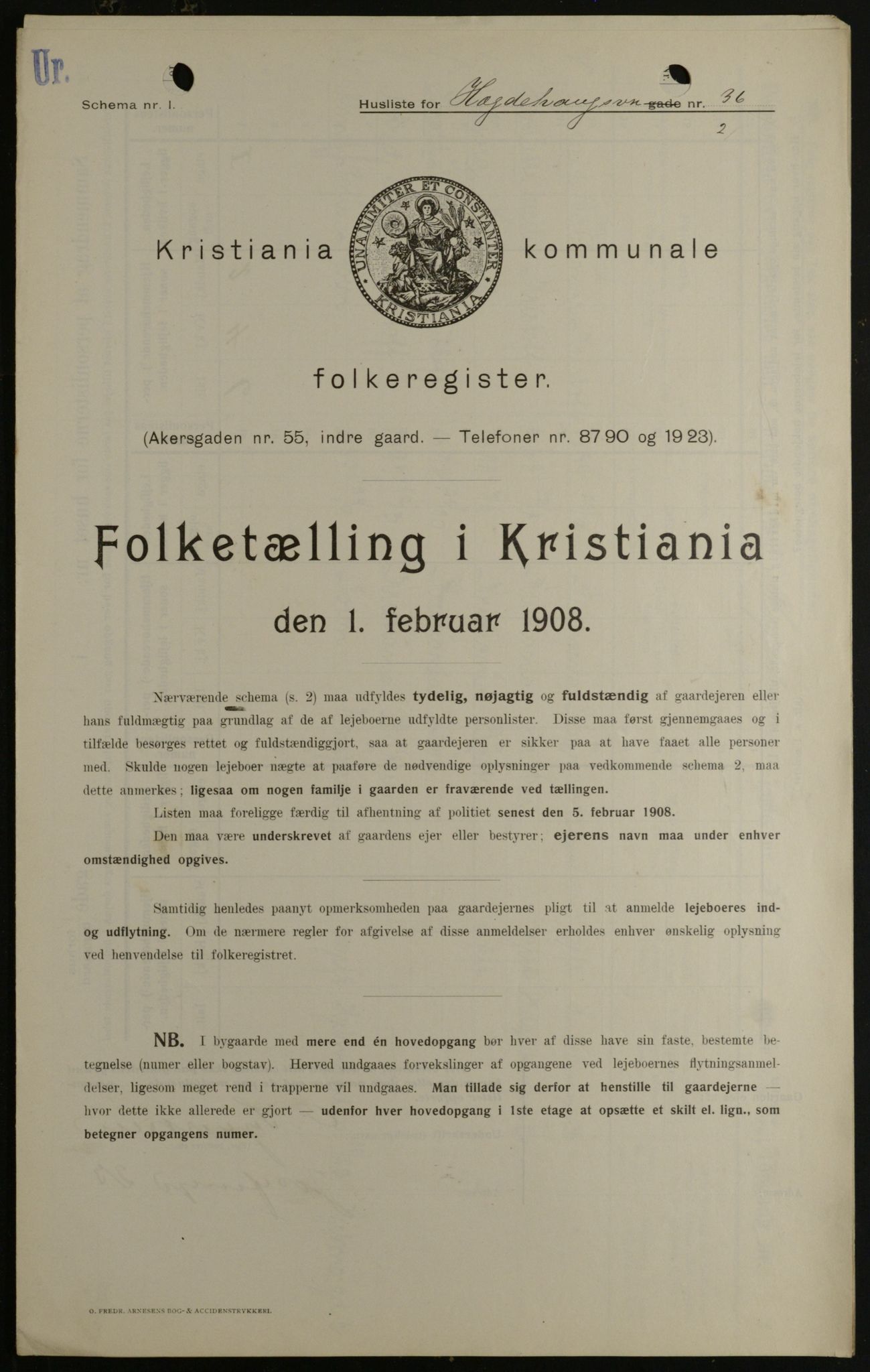 OBA, Municipal Census 1908 for Kristiania, 1908, p. 32897