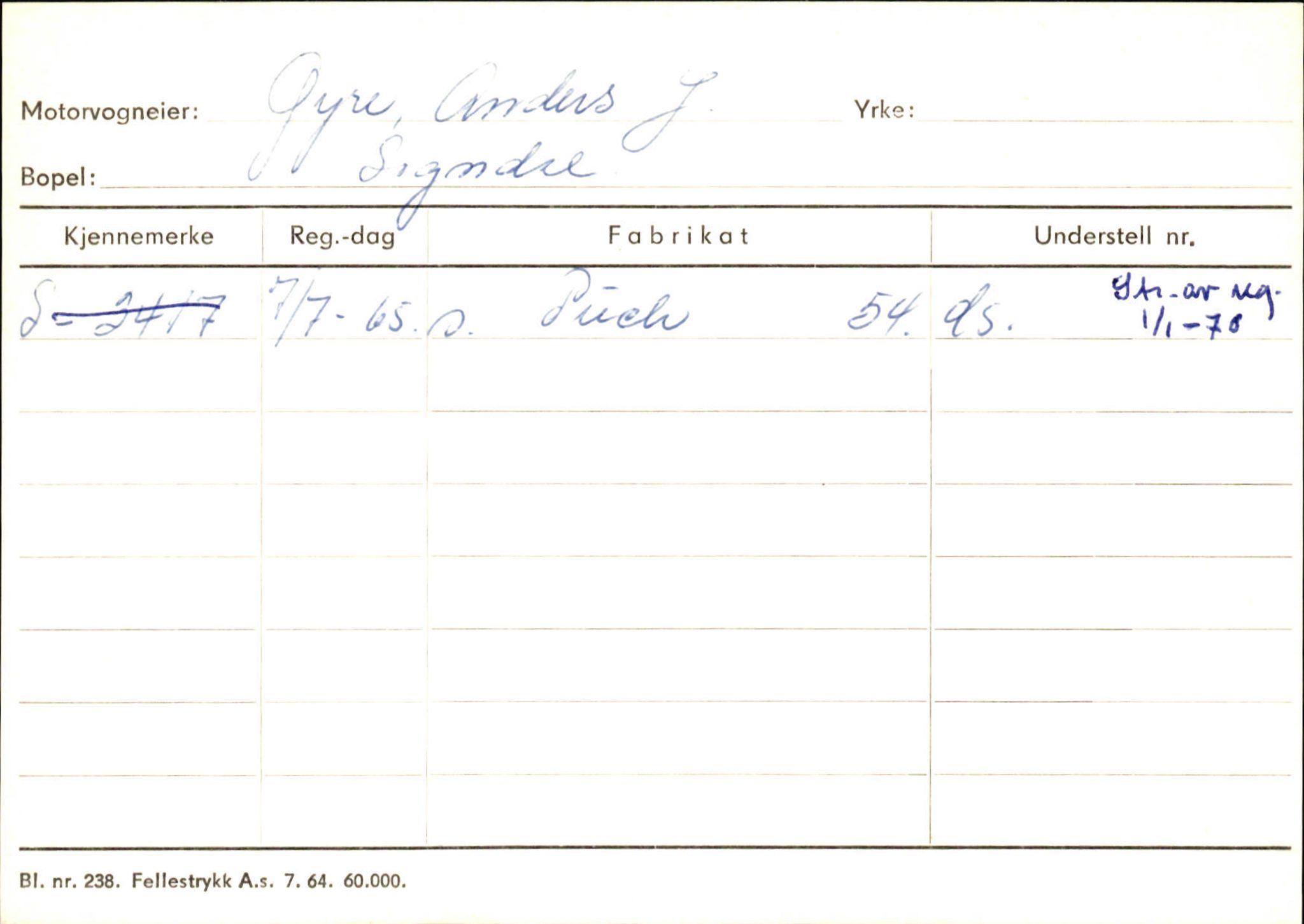 Statens vegvesen, Sogn og Fjordane vegkontor, AV/SAB-A-5301/4/F/L0125: Eigarregister Sogndal V-Å. Aurland A-Å. Fjaler A-N, 1945-1975, p. 296