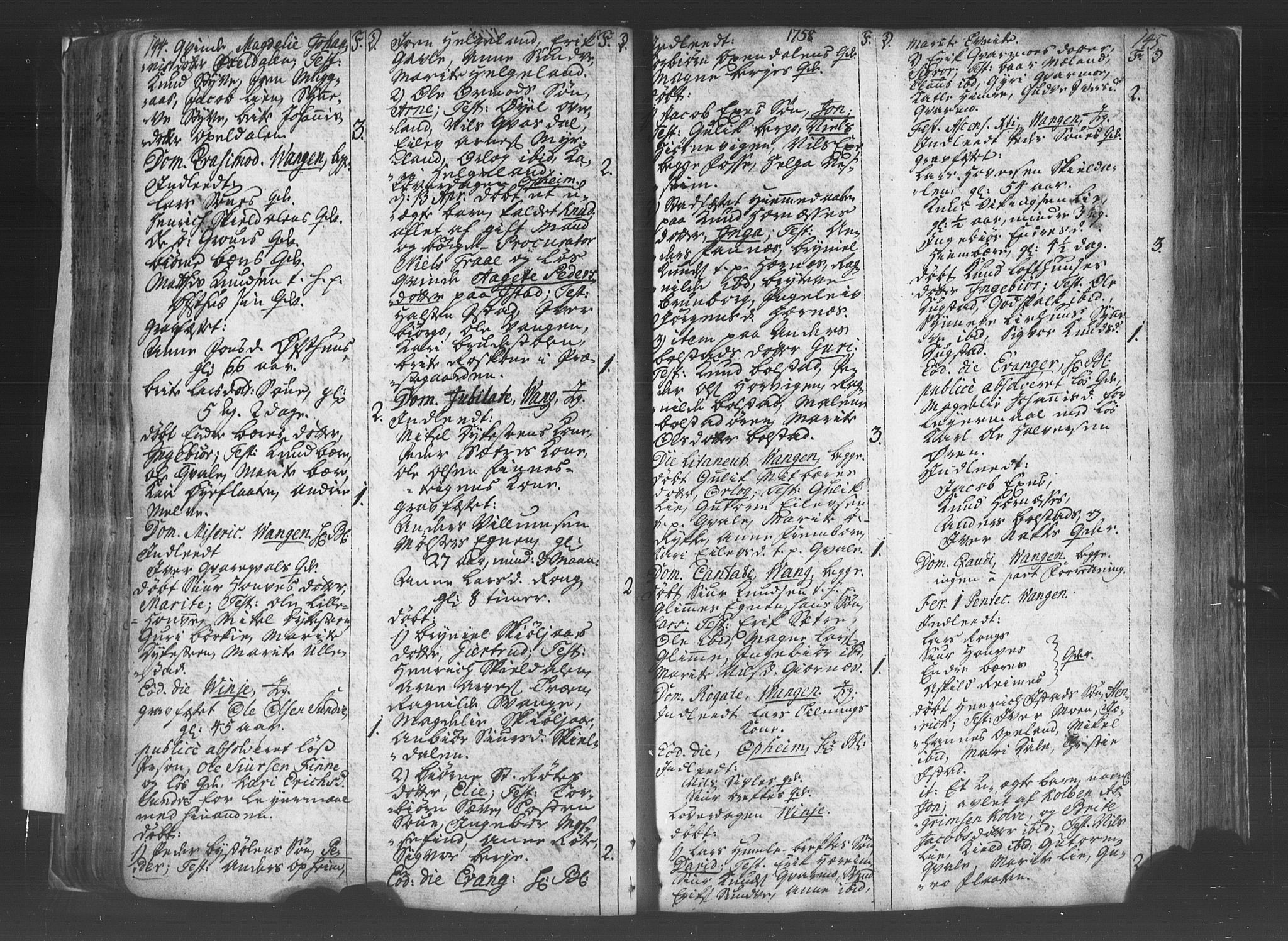 Voss sokneprestembete, SAB/A-79001/H/Haa: Parish register (official) no. A 8, 1752-1780, p. 144-145