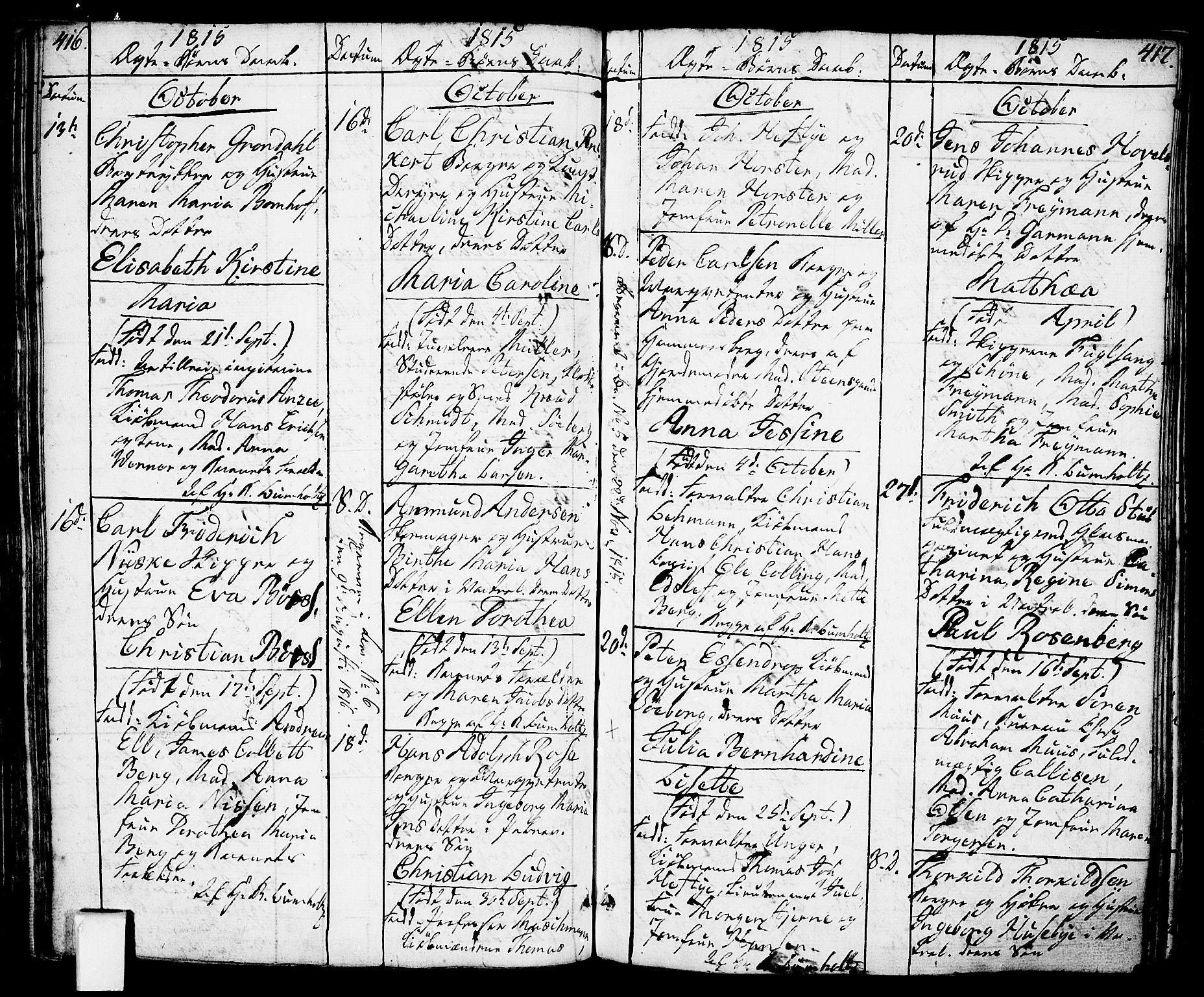Oslo domkirke Kirkebøker, SAO/A-10752/F/Fa/L0006: Parish register (official) no. 6, 1807-1817, p. 416-417