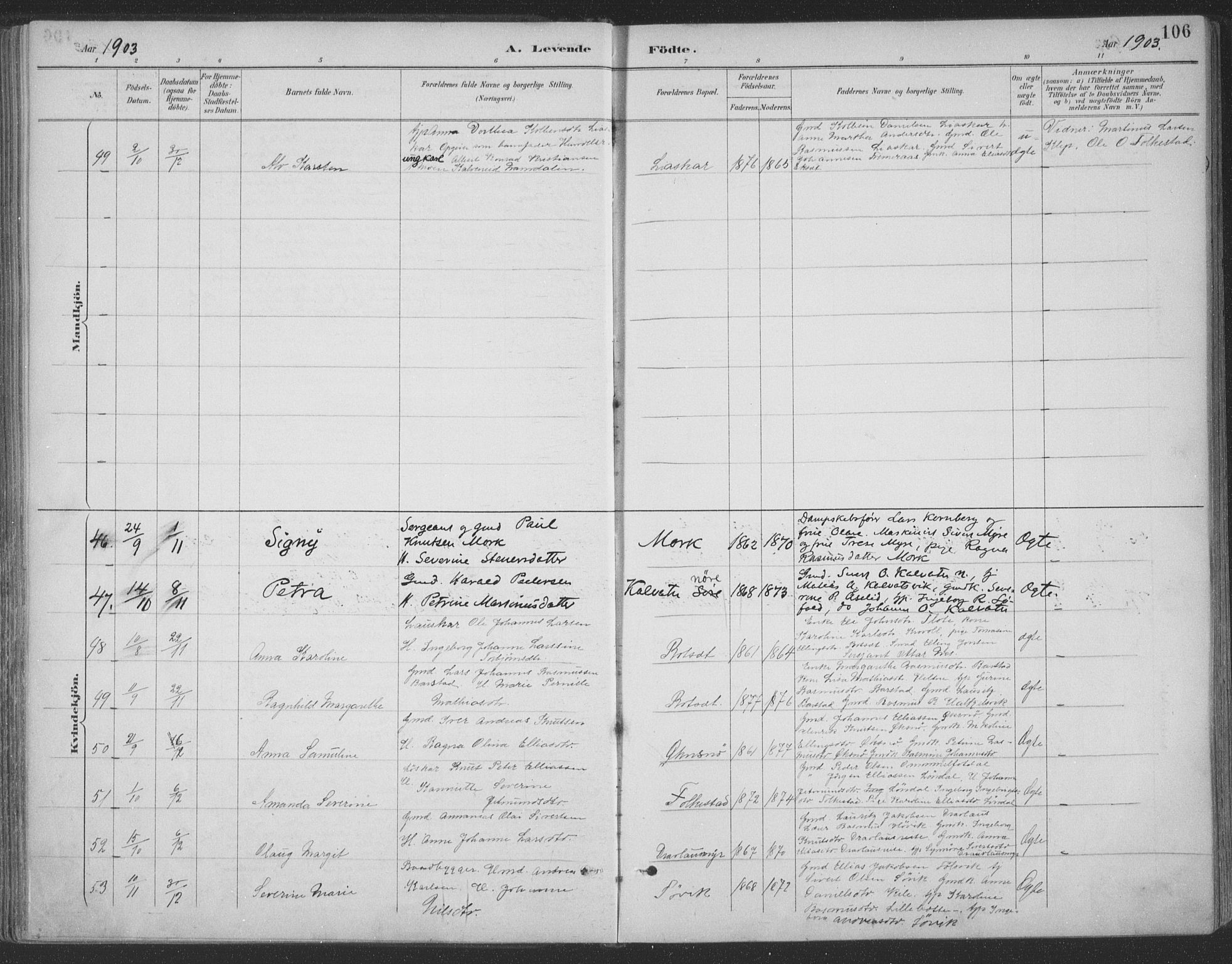 Ministerialprotokoller, klokkerbøker og fødselsregistre - Møre og Romsdal, AV/SAT-A-1454/511/L0142: Parish register (official) no. 511A09, 1891-1905, p. 106