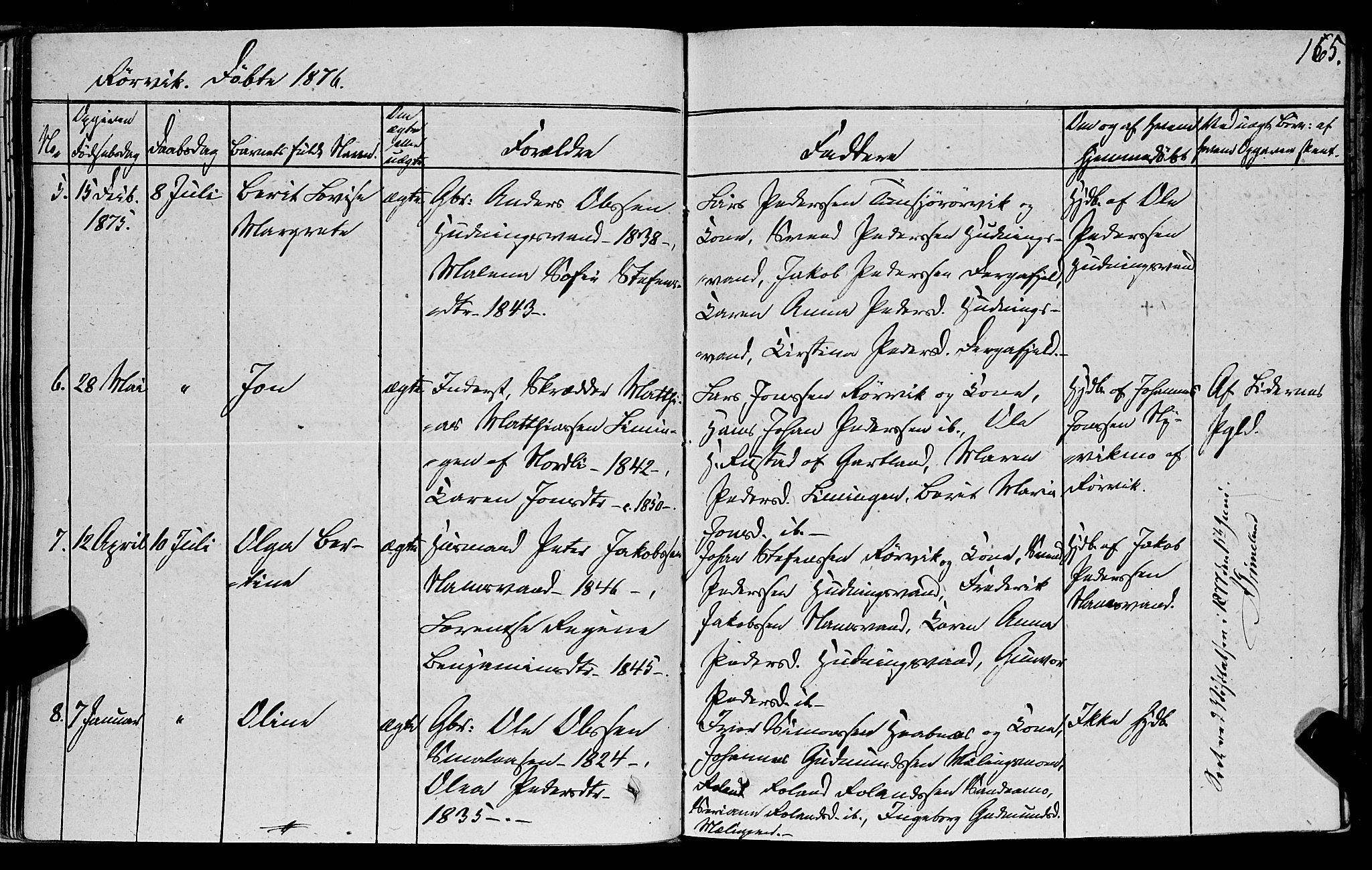 Ministerialprotokoller, klokkerbøker og fødselsregistre - Nord-Trøndelag, AV/SAT-A-1458/762/L0538: Parish register (official) no. 762A02 /1, 1833-1879, p. 165