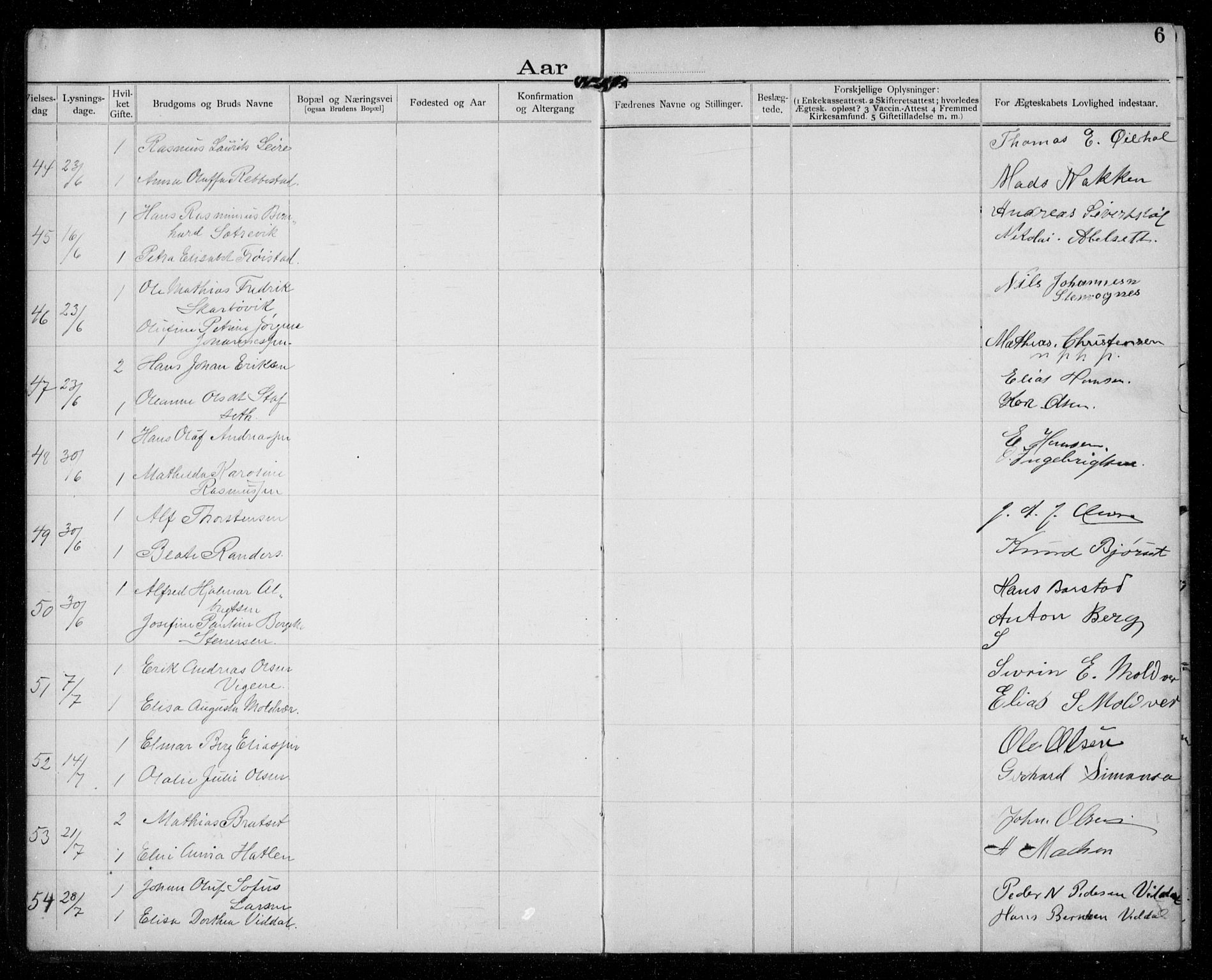 Ministerialprotokoller, klokkerbøker og fødselsregistre - Møre og Romsdal, AV/SAT-A-1454/529/L0458: Banns register no. 529A08, 1901-1918, p. 6