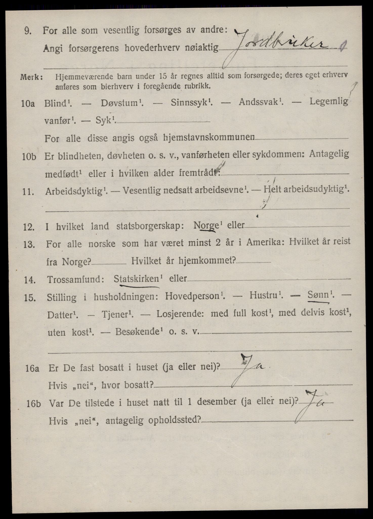 SAT, 1920 census for Vestnes, 1920, p. 1844