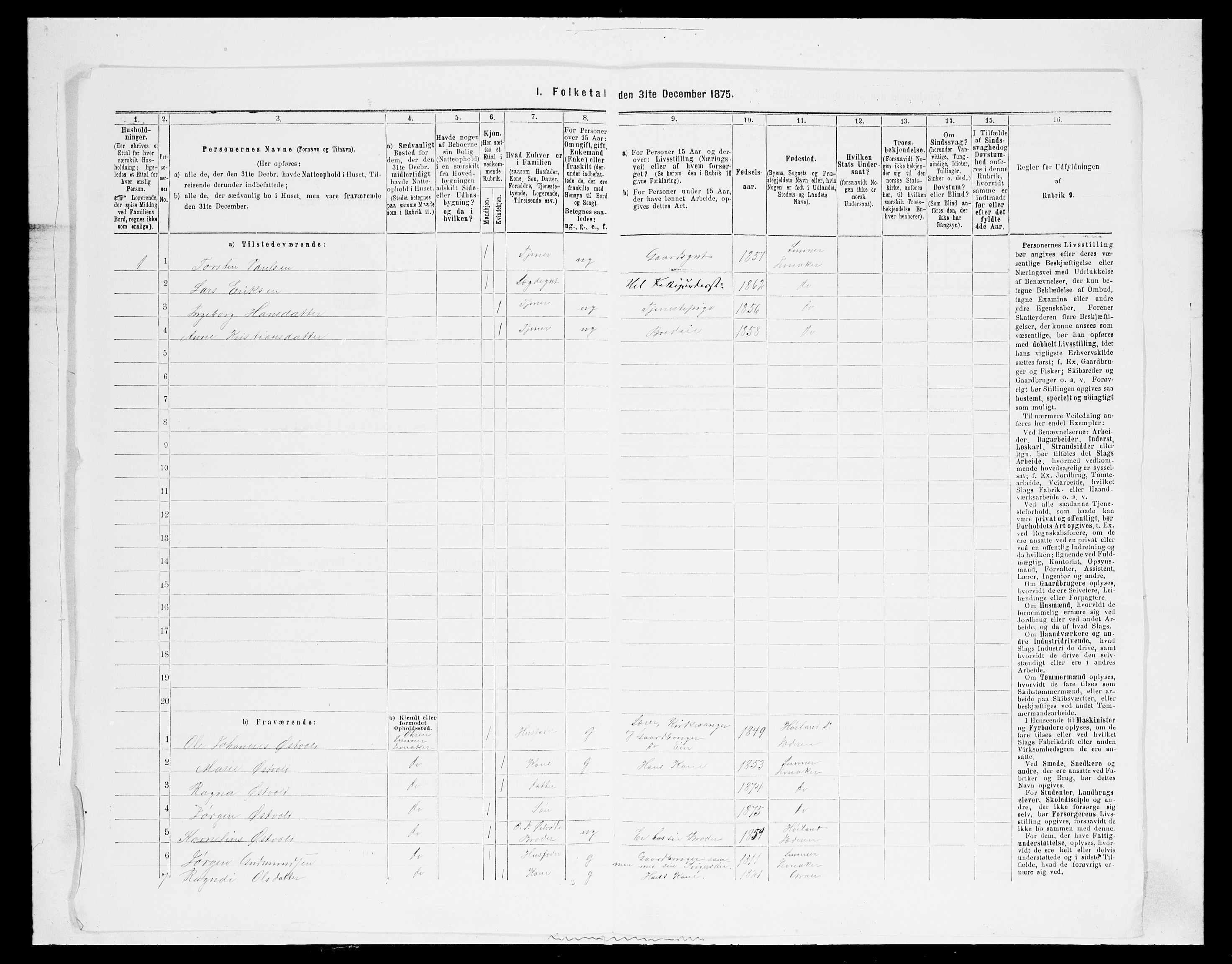 SAH, 1875 census for 0532P Jevnaker, 1875, p. 423