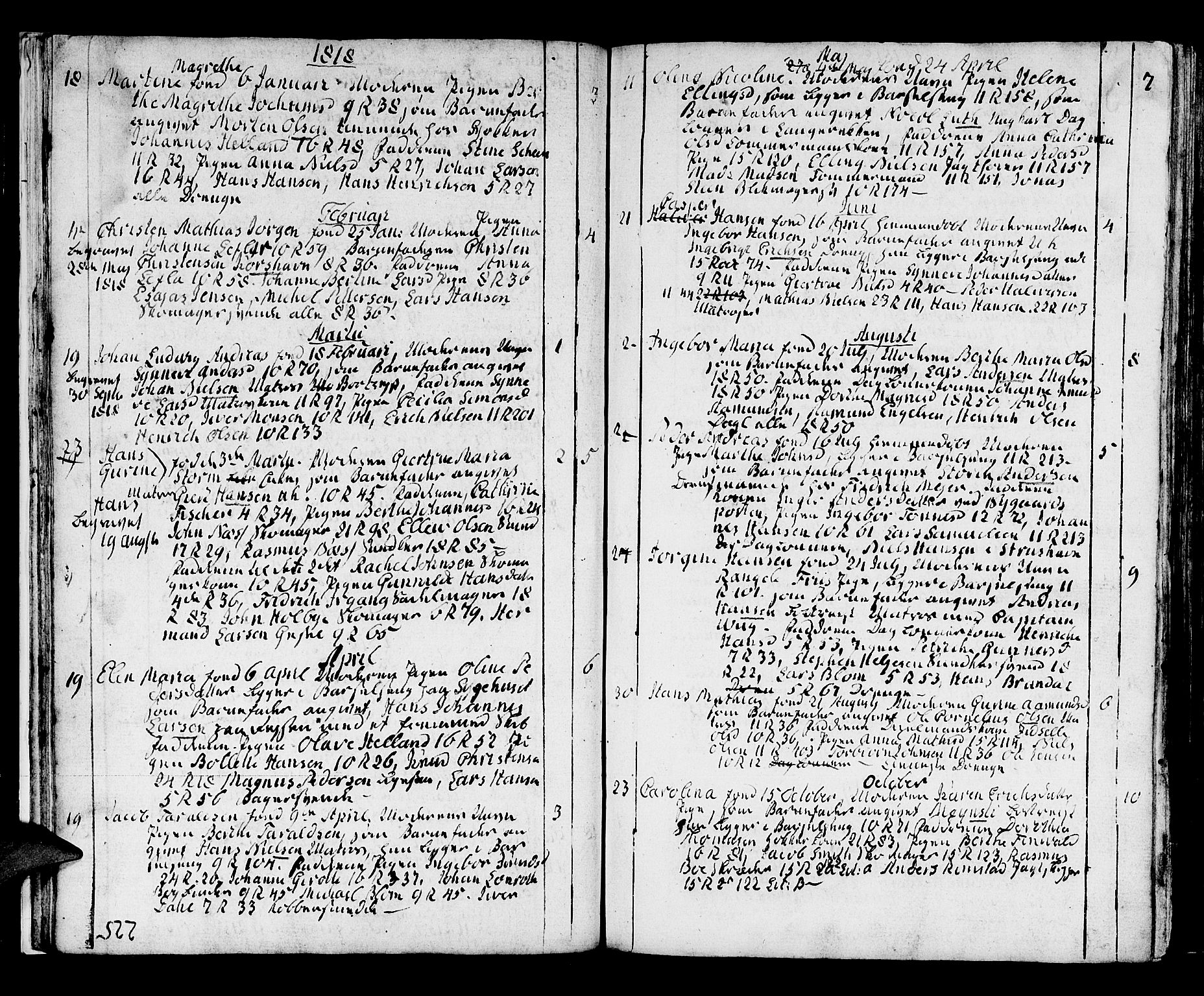 Domkirken sokneprestembete, SAB/A-74801/H/Haa/L0005: Parish register (official) no. A 5, 1808-1820, p. 224-225