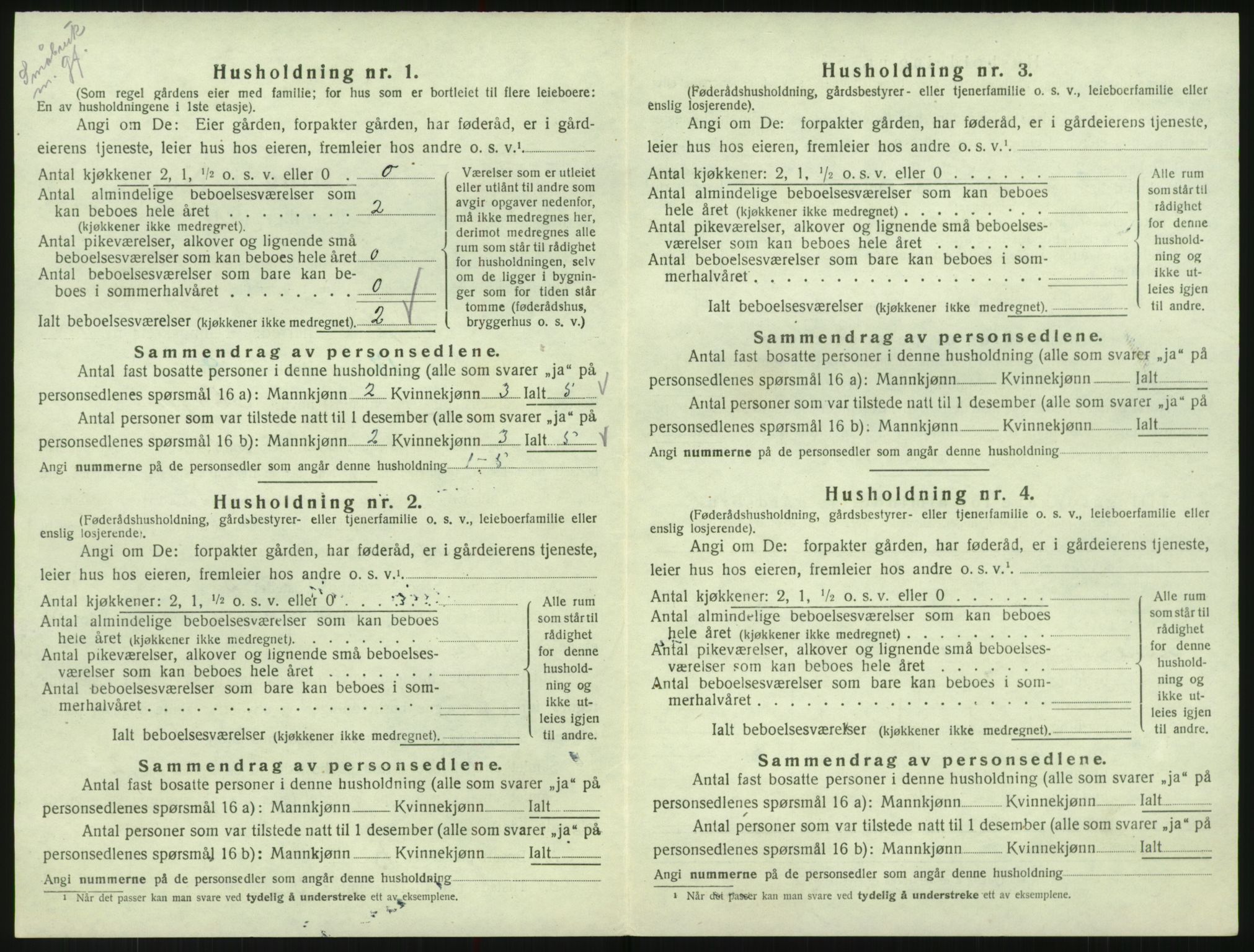SAK, 1920 census for Bykle, 1920, p. 44