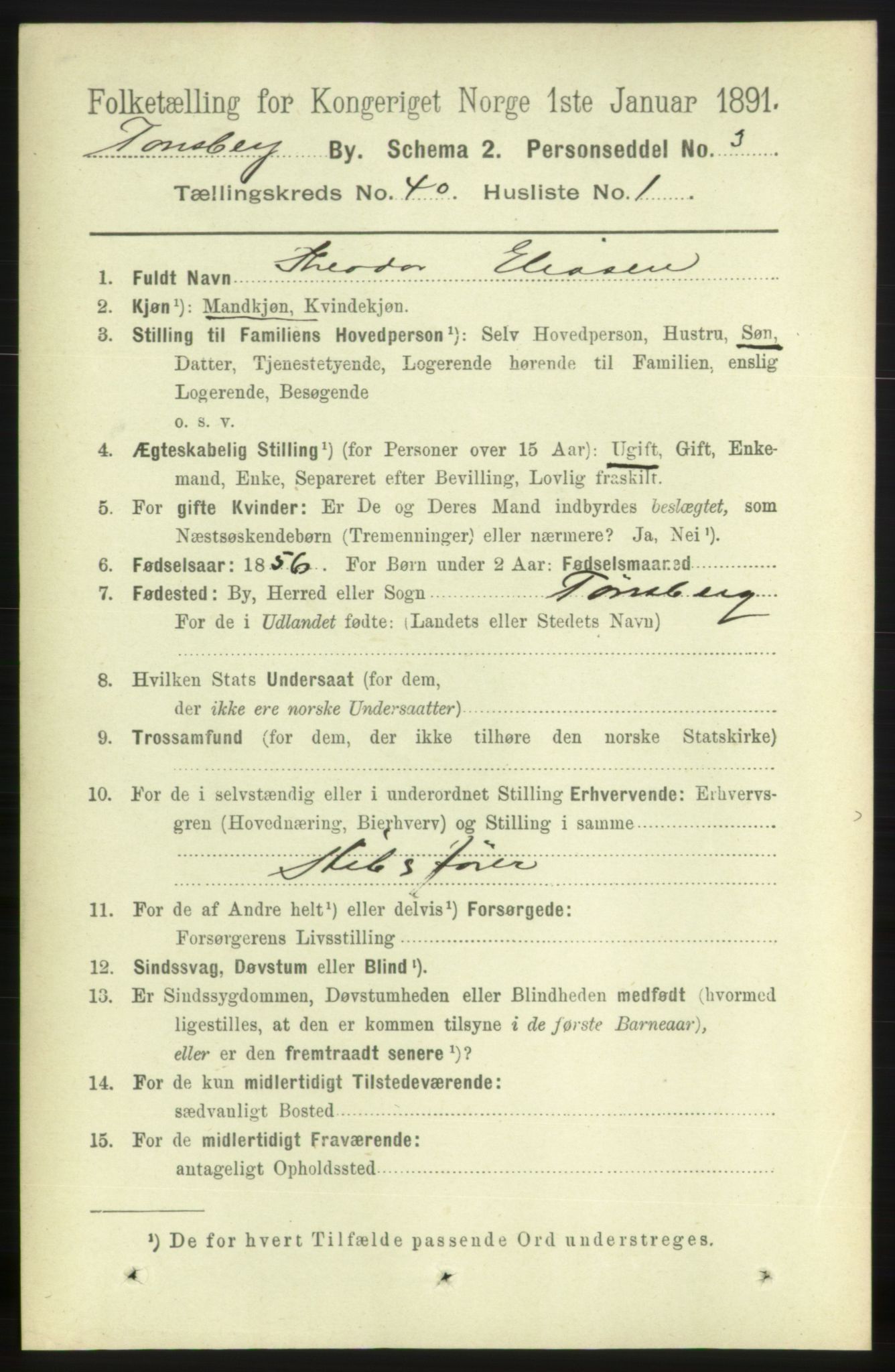 RA, 1891 census for 0705 Tønsberg, 1891, p. 8612