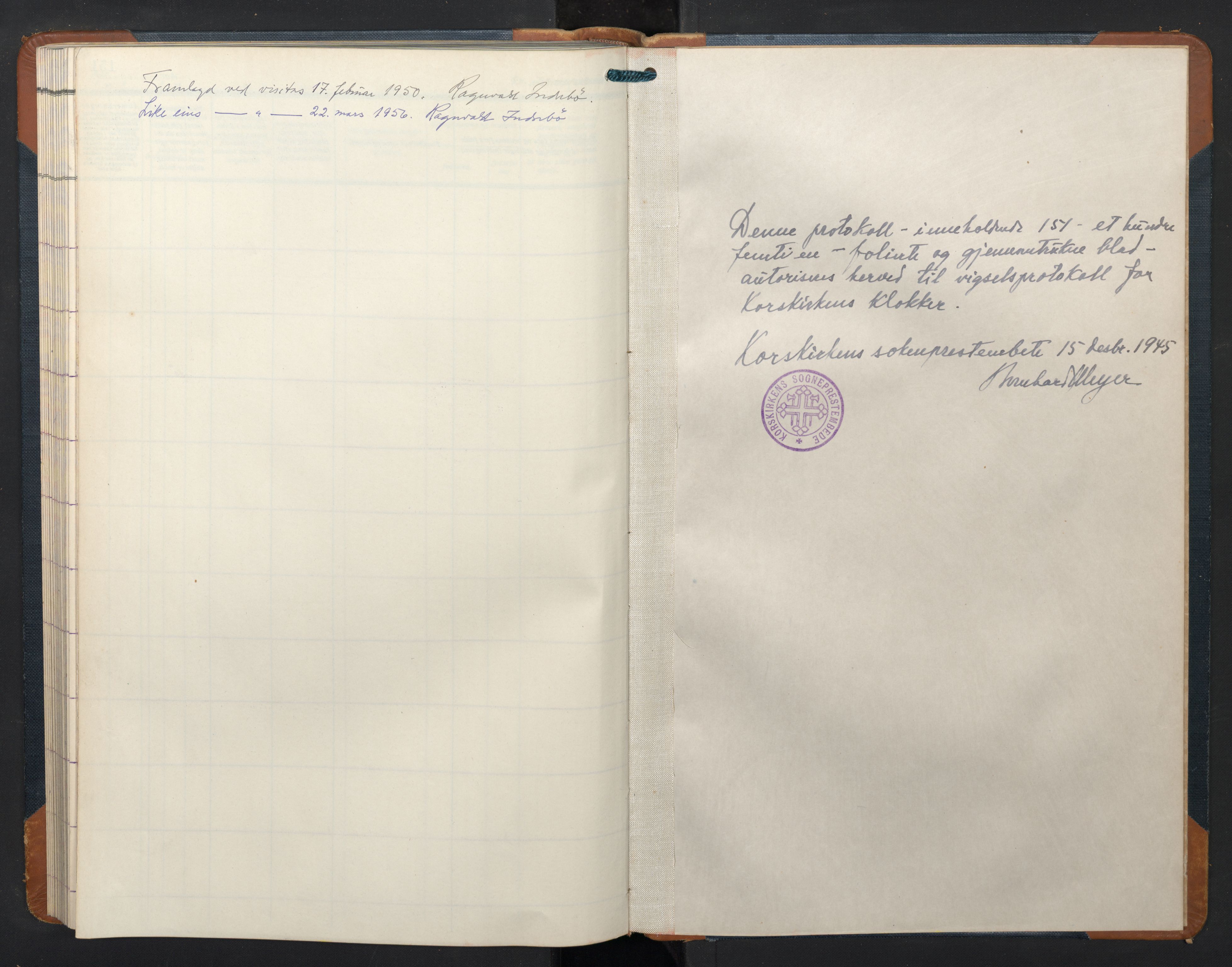 Korskirken sokneprestembete, AV/SAB-A-76101/H/Hab: Parish register (copy) no. D 6, 1944-1956