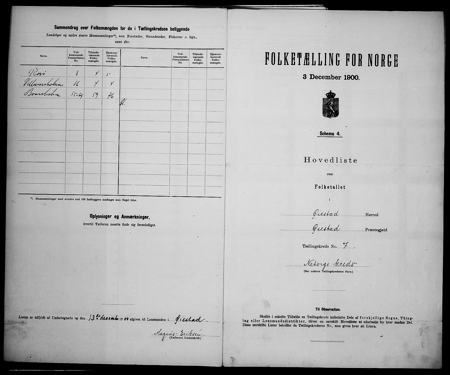 SAK, 1900 census for Øyestad, 1900, p. 32