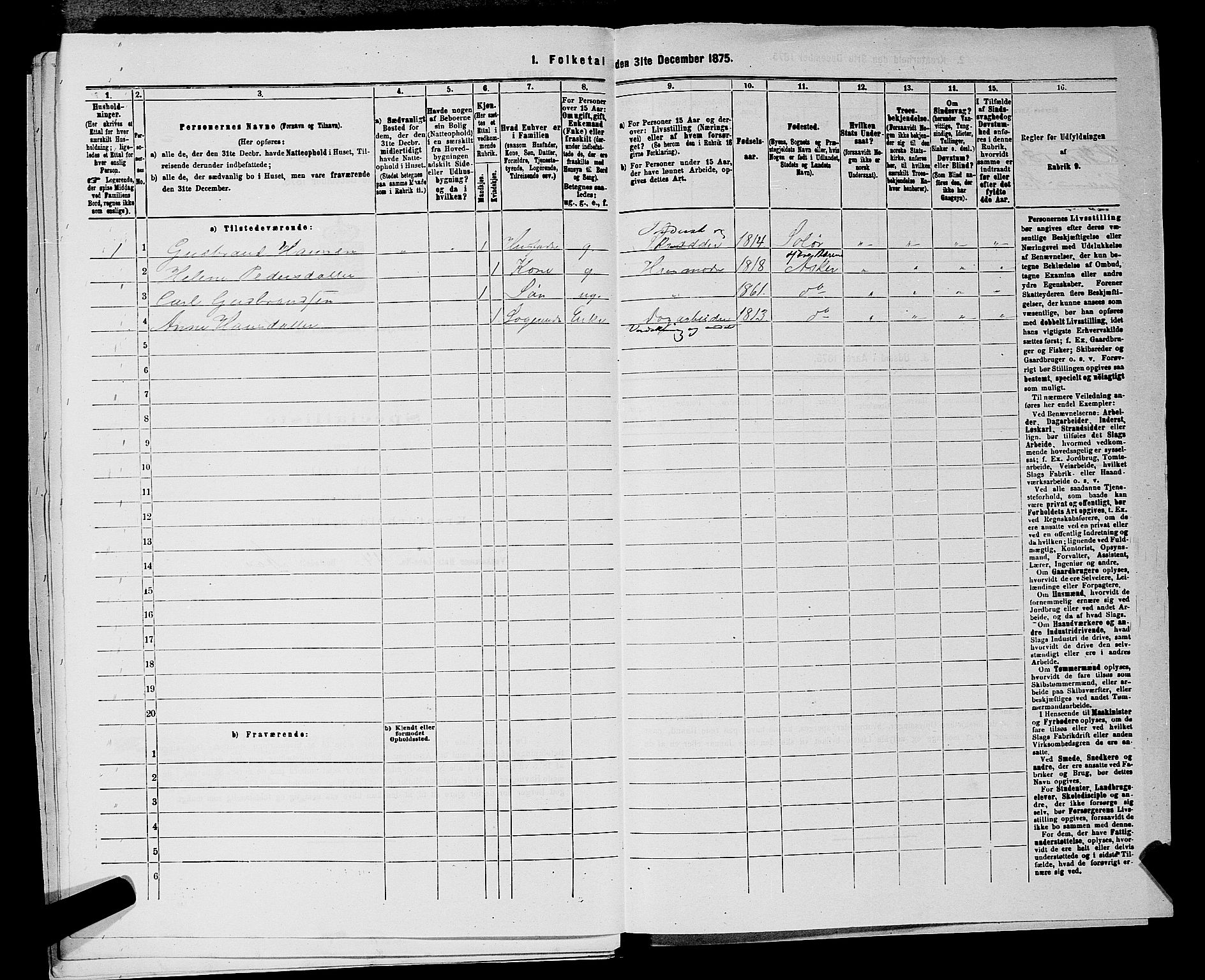 RA, 1875 census for 0220P Asker, 1875, p. 2029