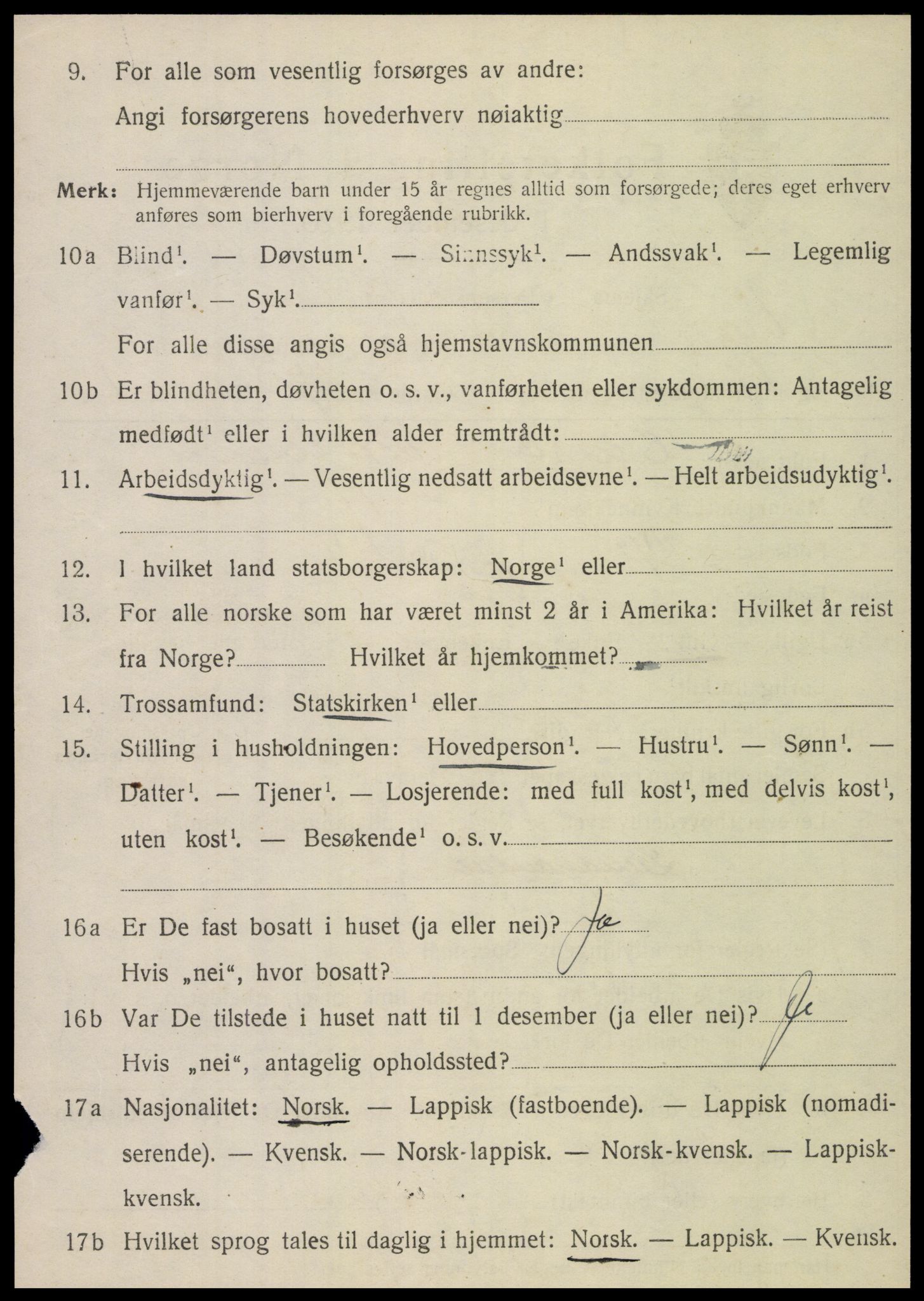 SAT, 1920 census for Vega, 1920, p. 4540