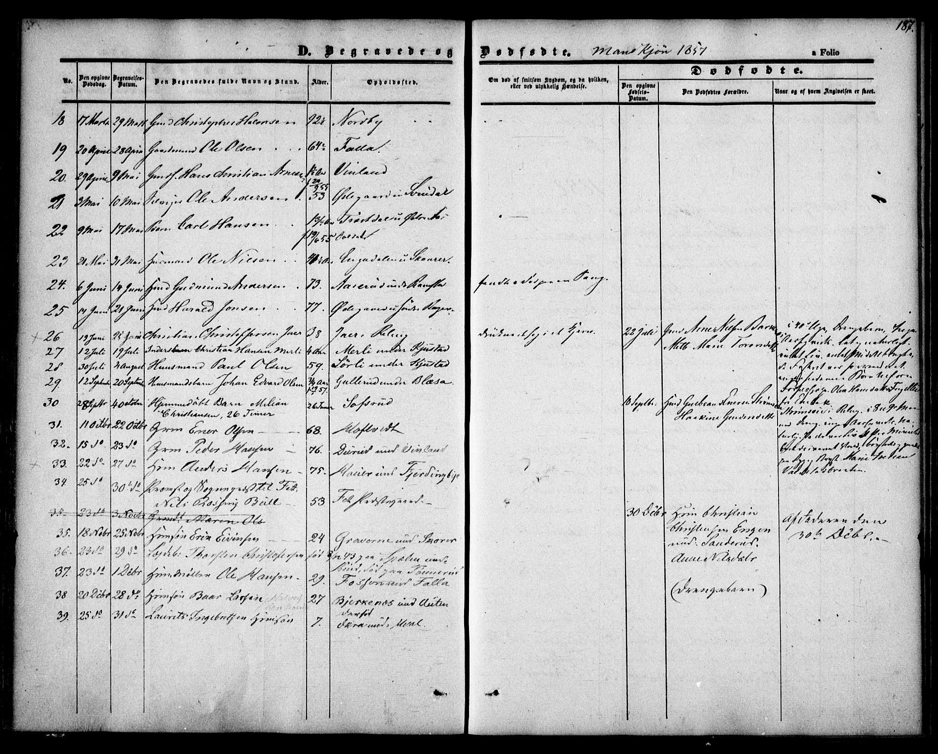 Fet prestekontor Kirkebøker, AV/SAO-A-10370a/F/Fa/L0010: Parish register (official) no. I 10, 1847-1859, p. 187