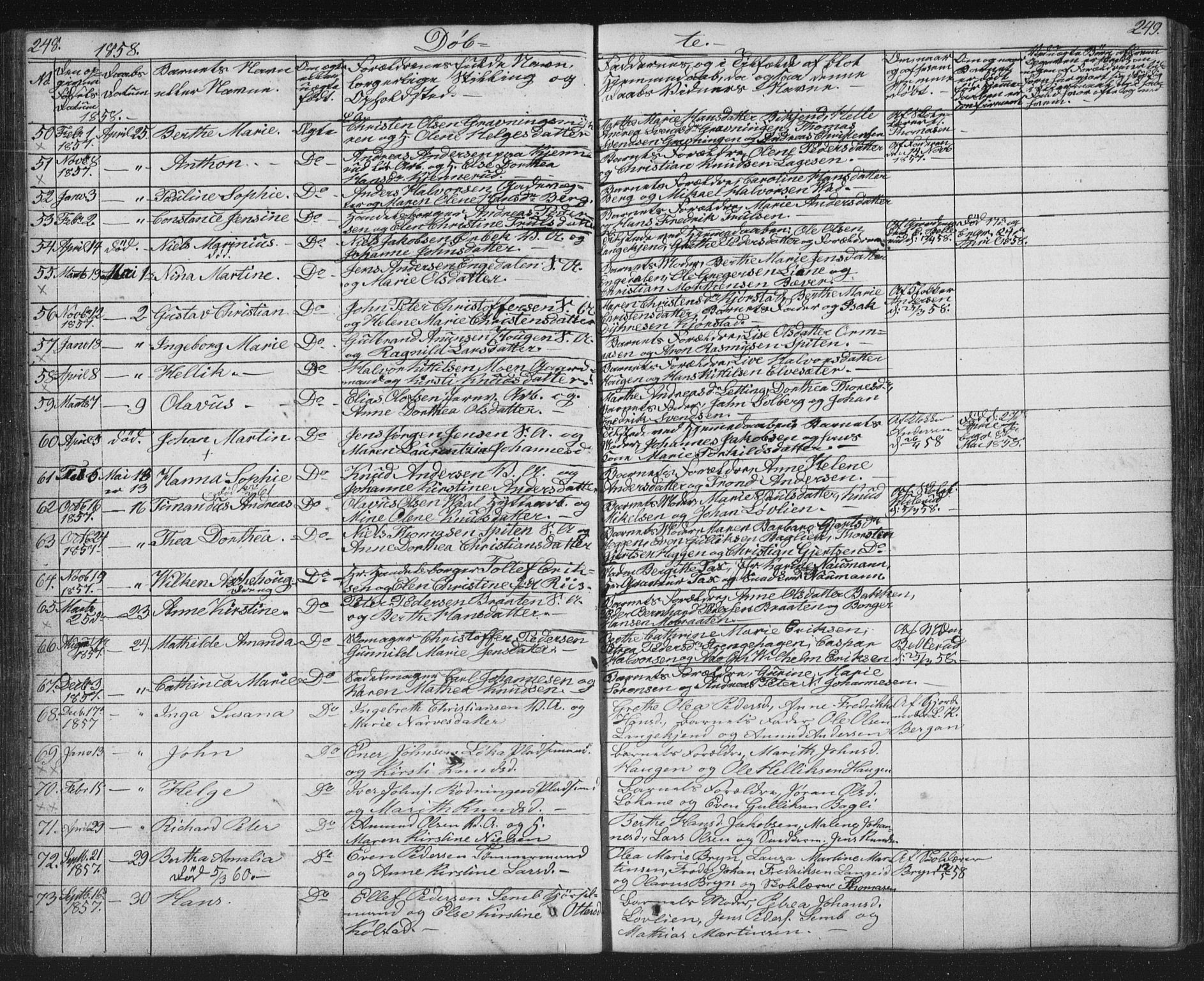 Kongsberg kirkebøker, AV/SAKO-A-22/G/Ga/L0002: Parish register (copy) no. 2, 1839-1858, p. 248-249