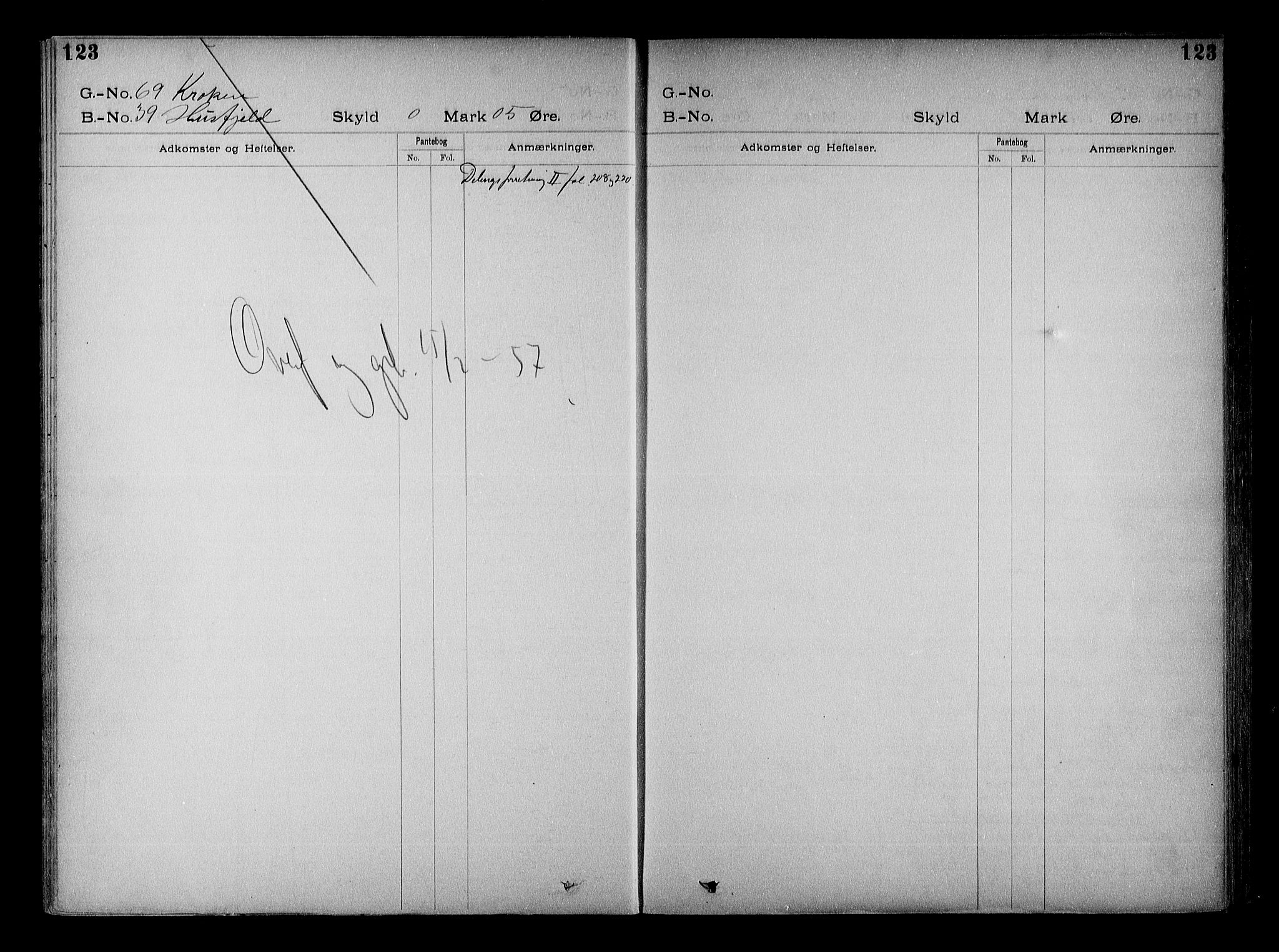 Vestre Nedenes/Sand sorenskriveri, SAK/1221-0010/G/Ga/L0022: Mortgage register no. 15, 1899-1957, p. 123