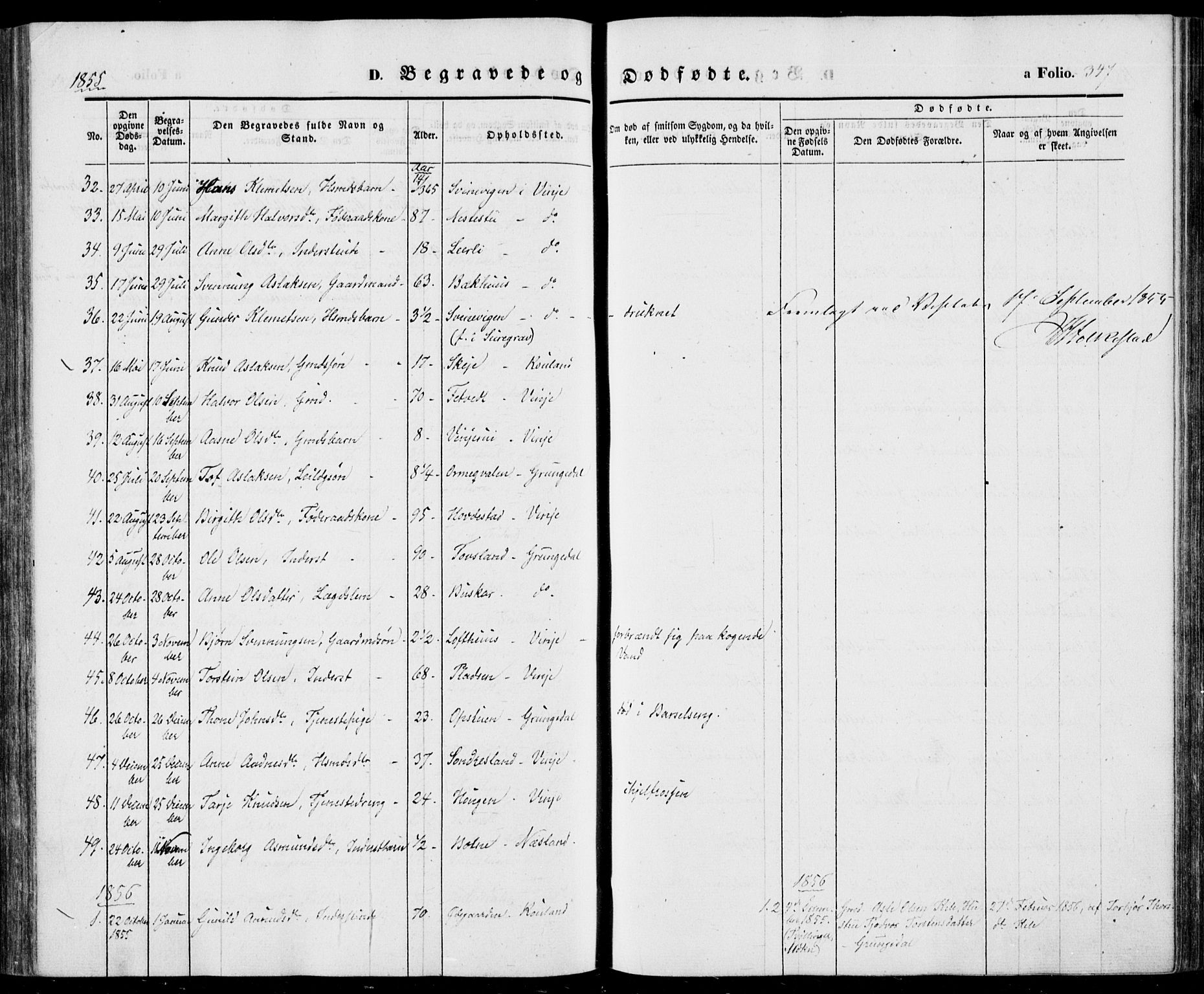 Vinje kirkebøker, SAKO/A-312/F/Fa/L0004: Parish register (official) no. I 4, 1843-1869, p. 347