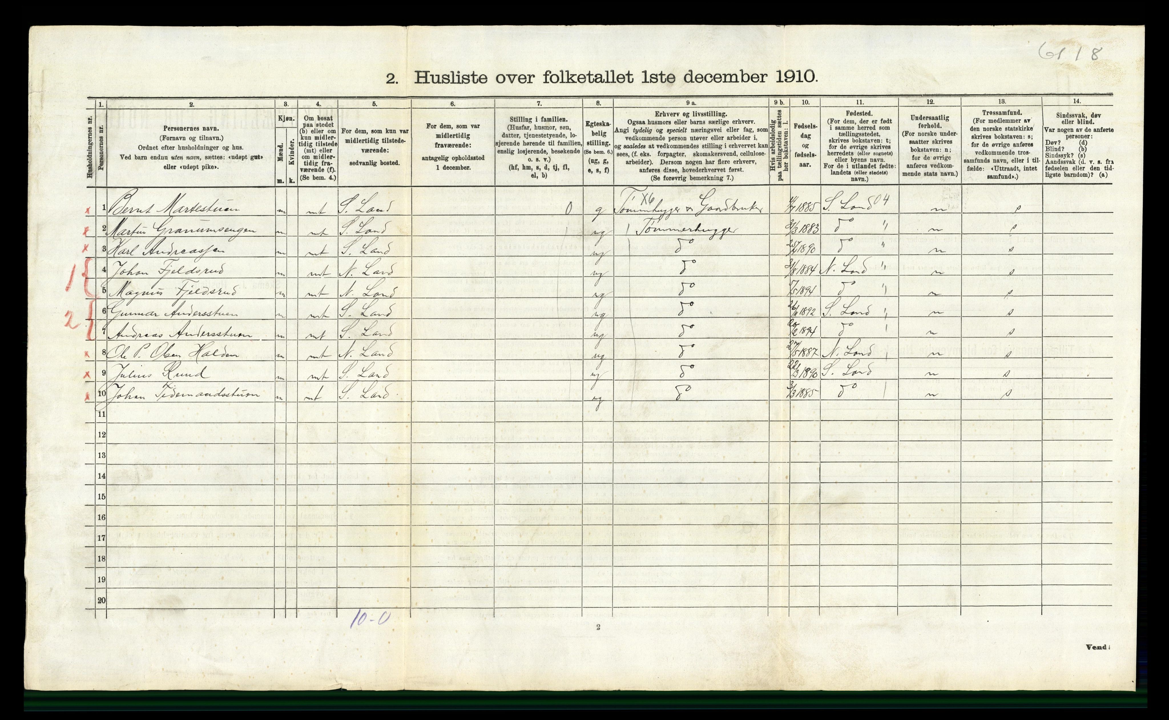 RA, 1910 census for Ådal, 1910, p. 780