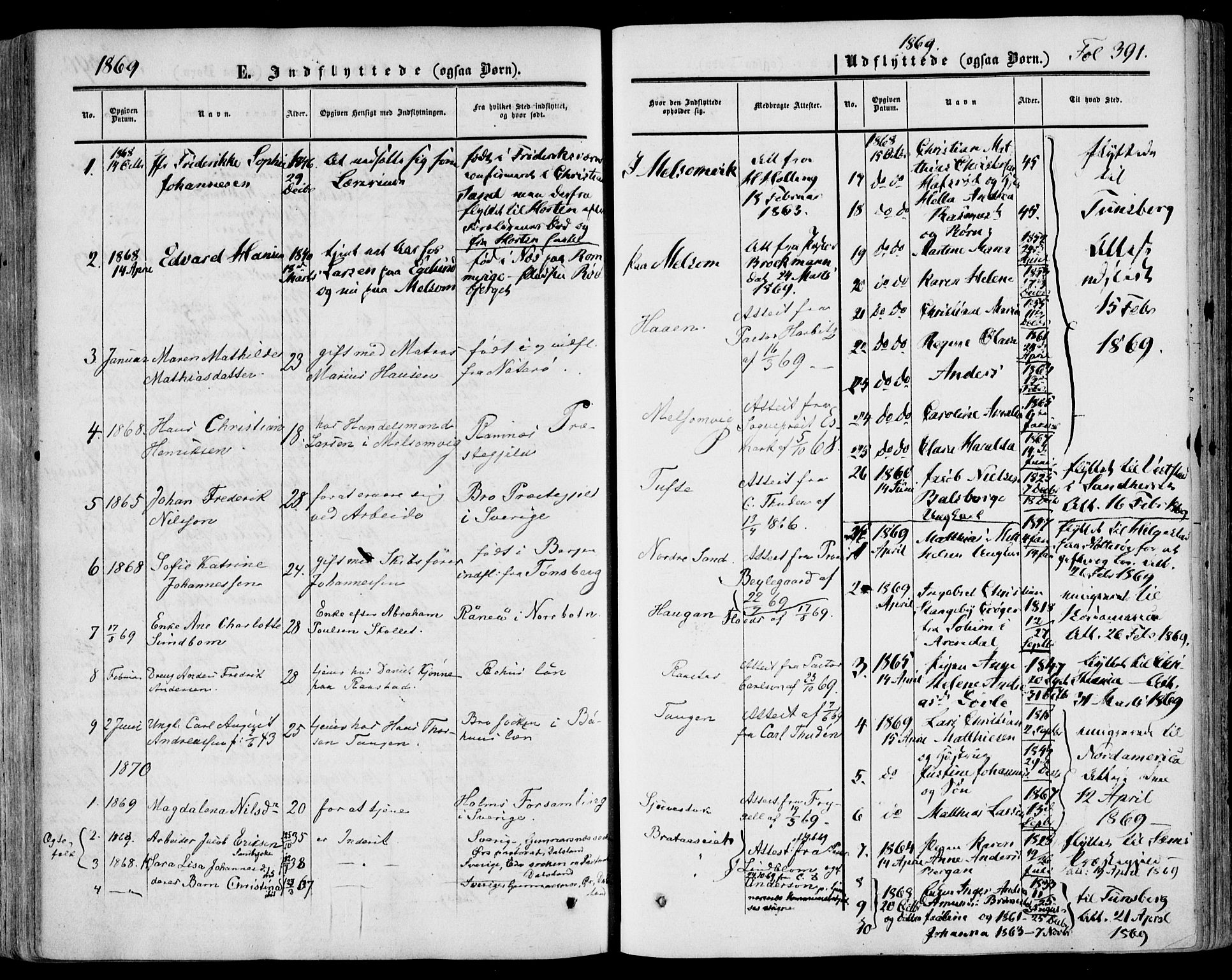 Stokke kirkebøker, AV/SAKO-A-320/F/Fa/L0008: Parish register (official) no. I 8, 1858-1871, p. 391