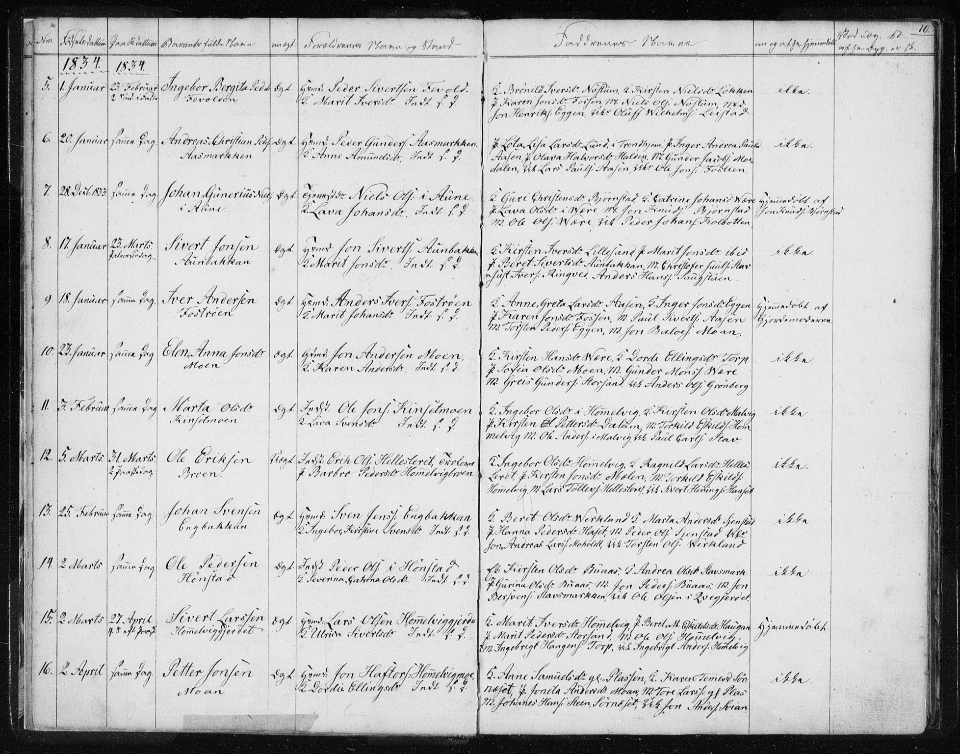 Ministerialprotokoller, klokkerbøker og fødselsregistre - Sør-Trøndelag, SAT/A-1456/616/L0405: Parish register (official) no. 616A02, 1831-1842, p. 10